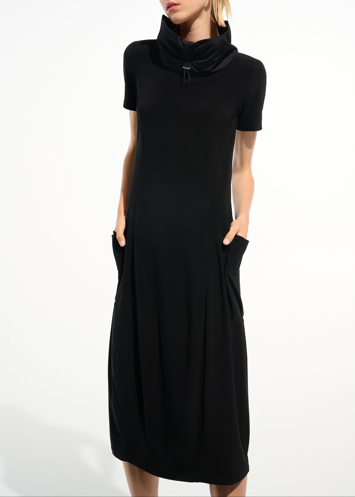 Joseph Ribkoff - Silky Knit Cocoon Dress With Memory Funnel Collar