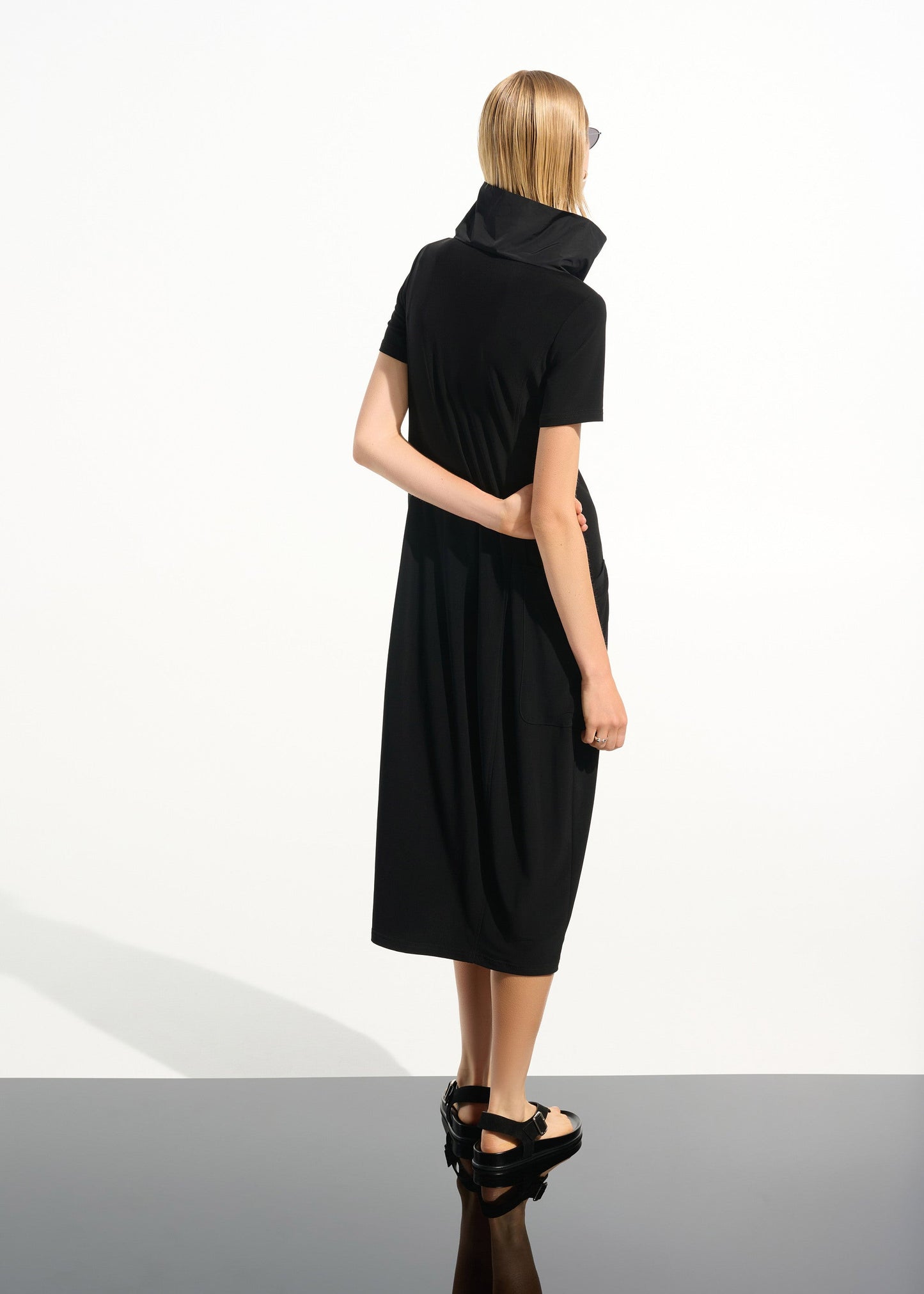 Joseph Ribkoff - Silky Knit Cocoon Dress With Memory Funnel Collar
