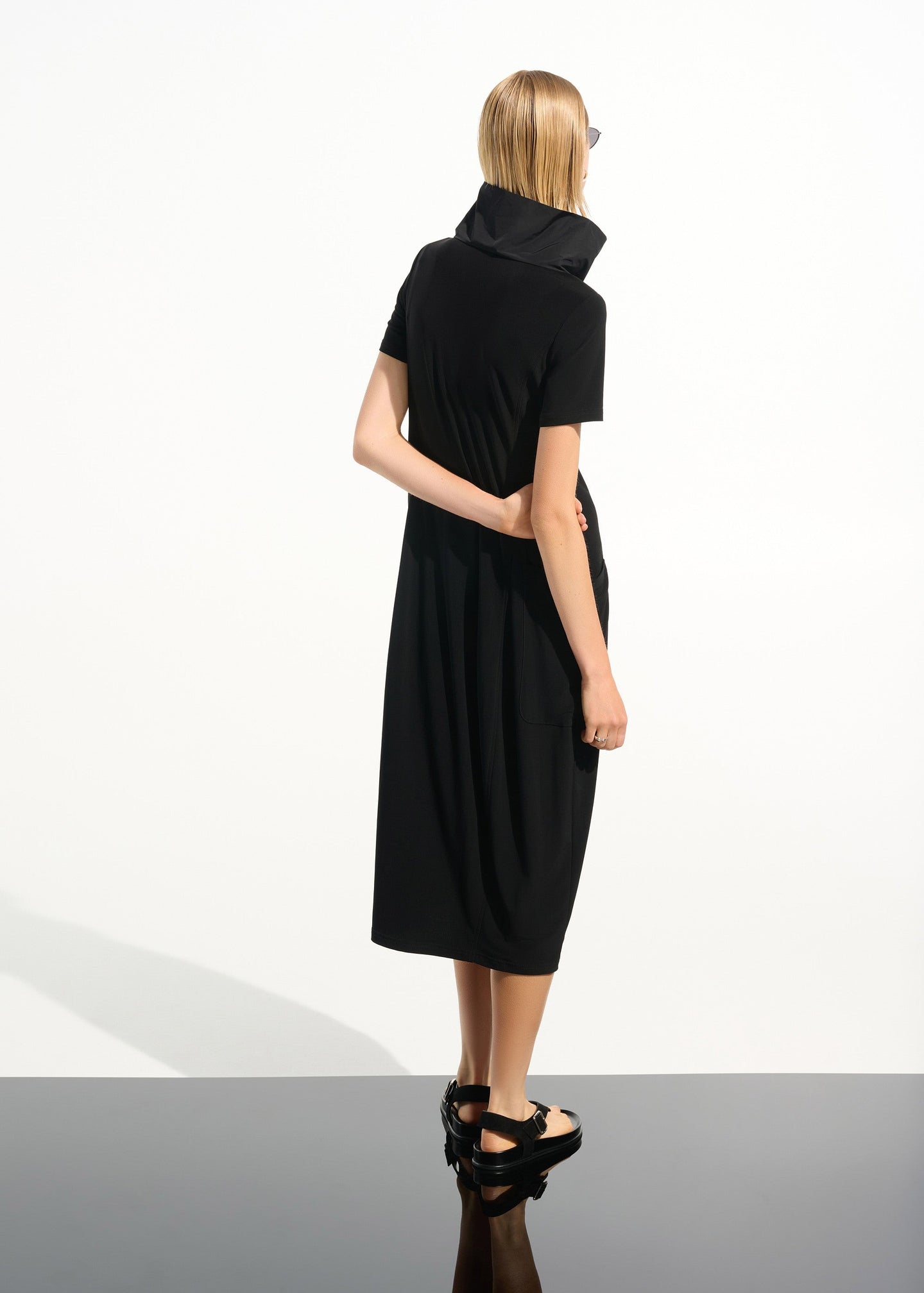 Joseph Ribkoff - Silky Knit Cocoon Dress With Memory Funnel Collar