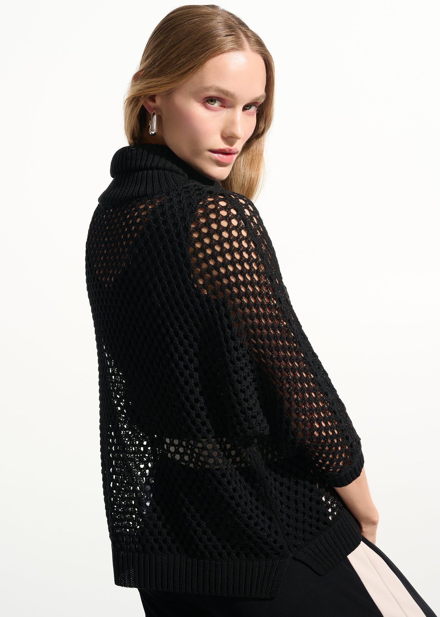 Joseph Ribkoff - Viscose Blend Boxy Sweater Knit With Zipped Neckline