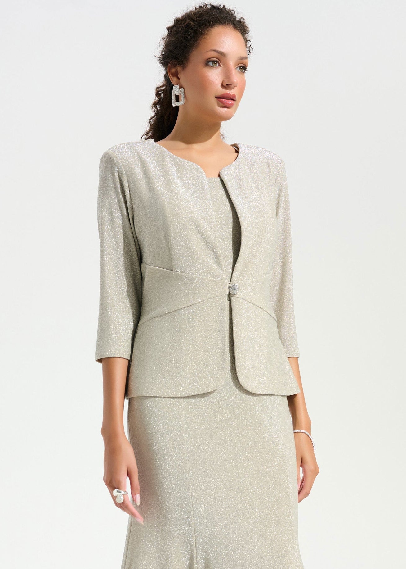 Joseph Ribkoff - Signature Sparkle Knit Fitted Jacket And Cami Set