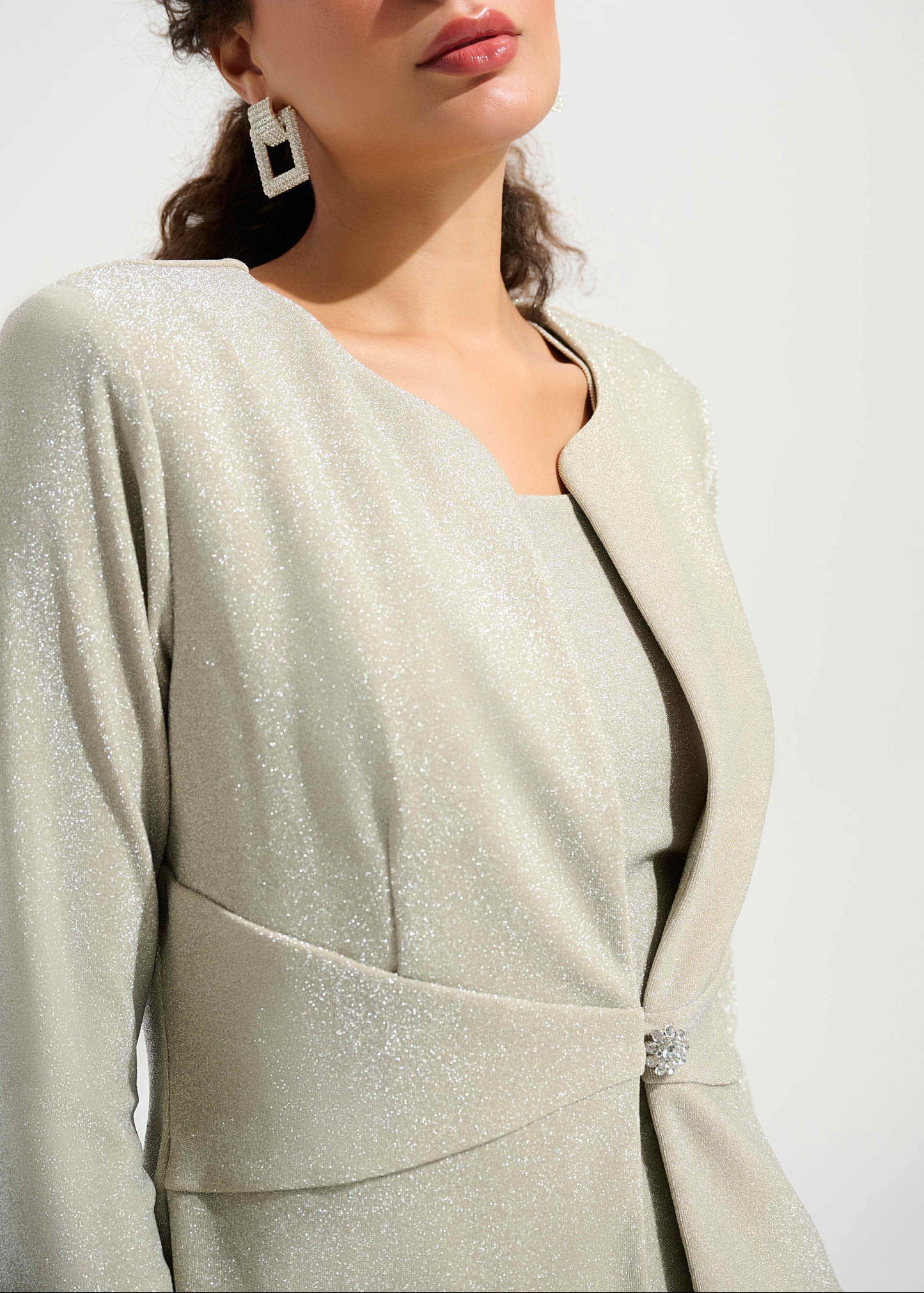 Joseph Ribkoff - Signature Sparkle Knit Fitted Jacket And Cami Set