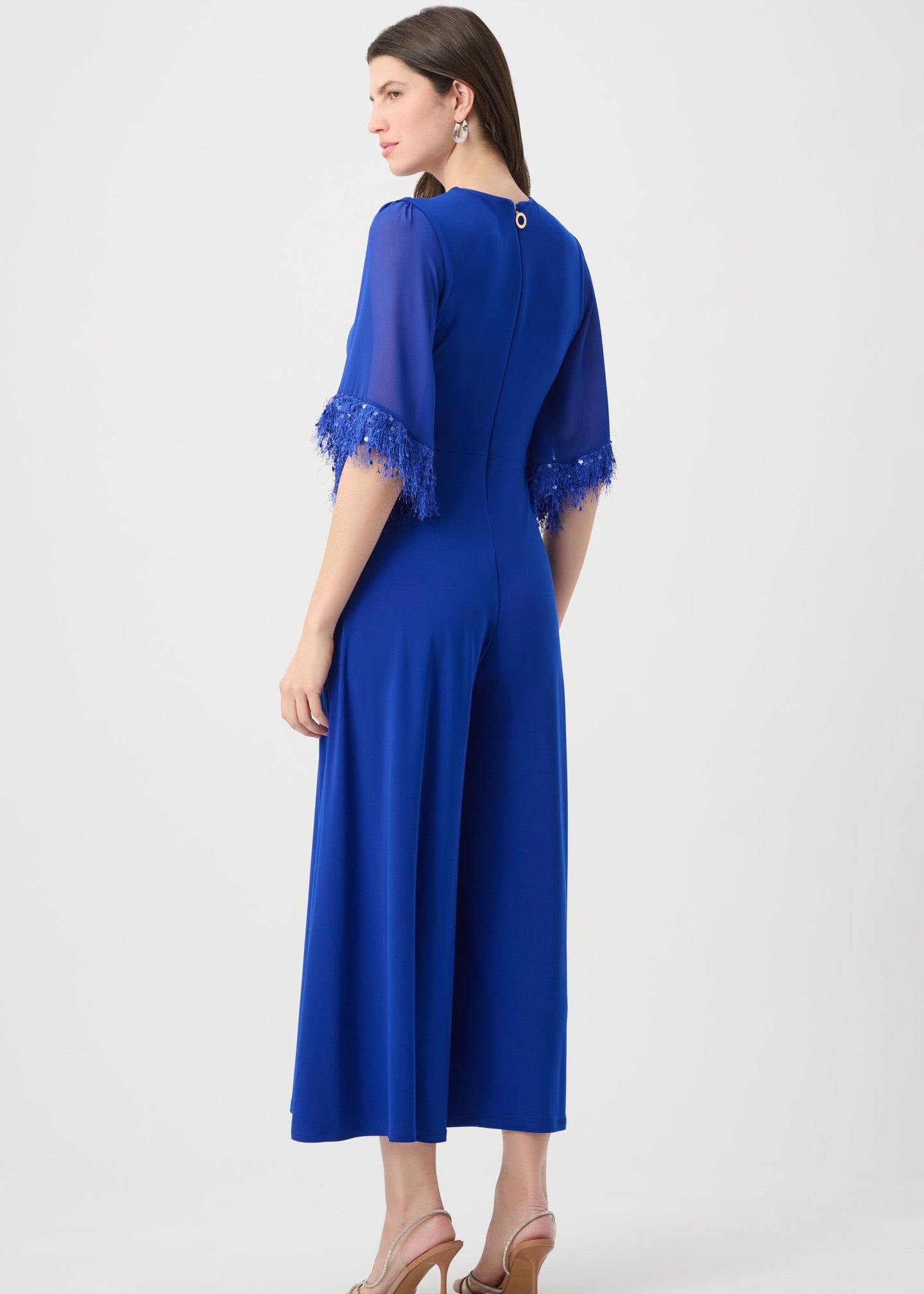 Joseph Ribkoff - Signature Silky Knit Wide Leg Jumpsuit With Chiffon Sleeves