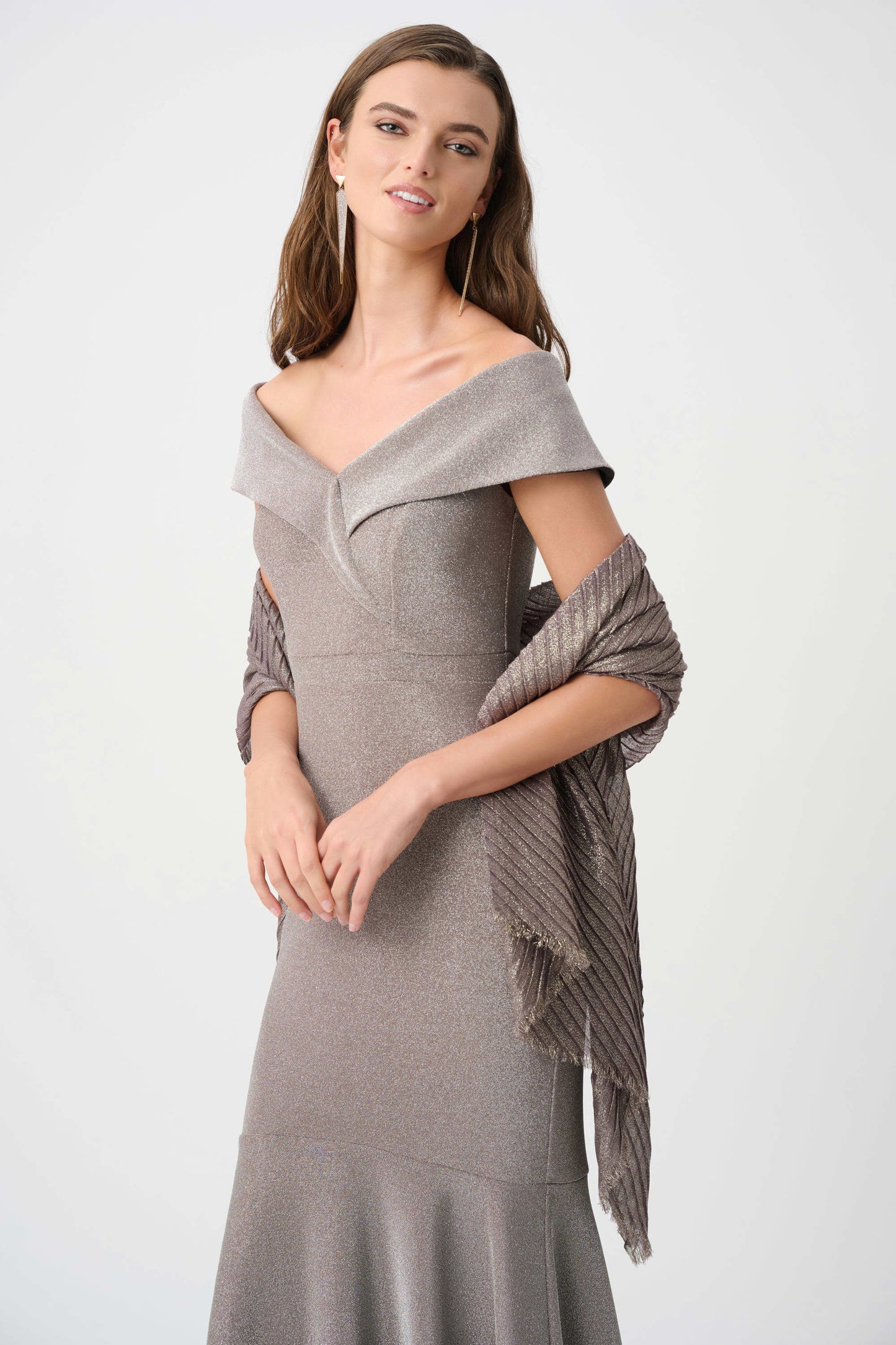 Joseph Ribkoff - Signature Woven Pleated Rectangular Scarf