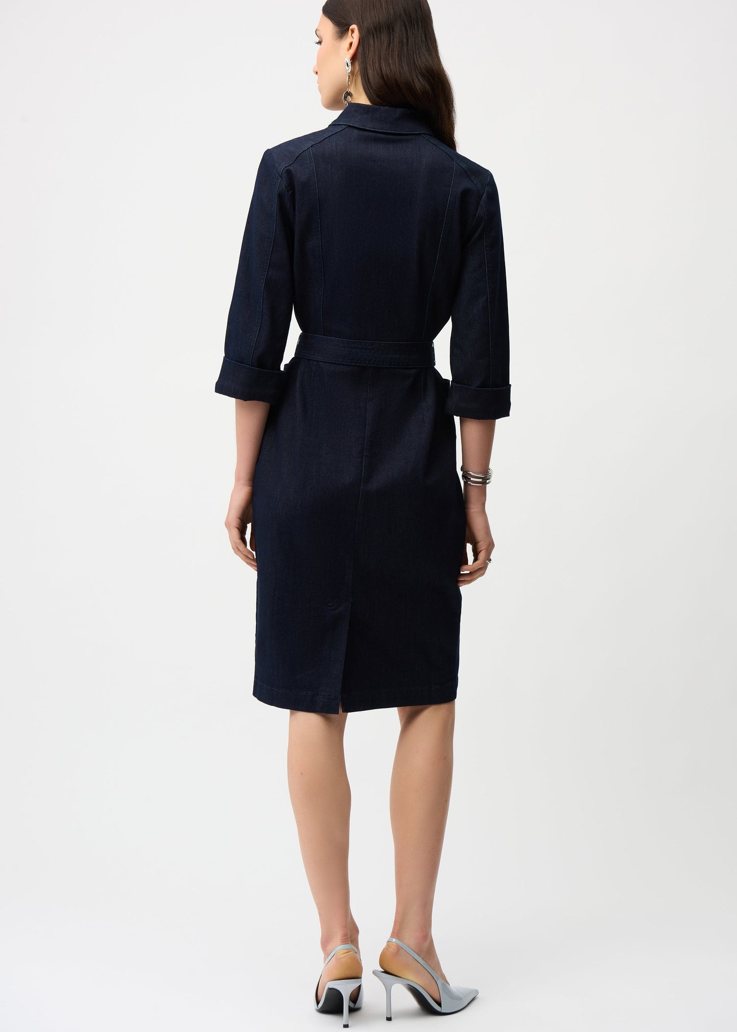 Joseph Ribkoff - Denim Dress With Half Zip and Belt