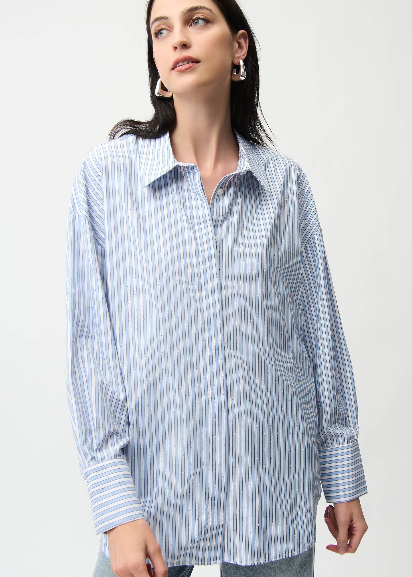 Joseph Ribkoff - Tencel Stripe Print Boxy Blouse