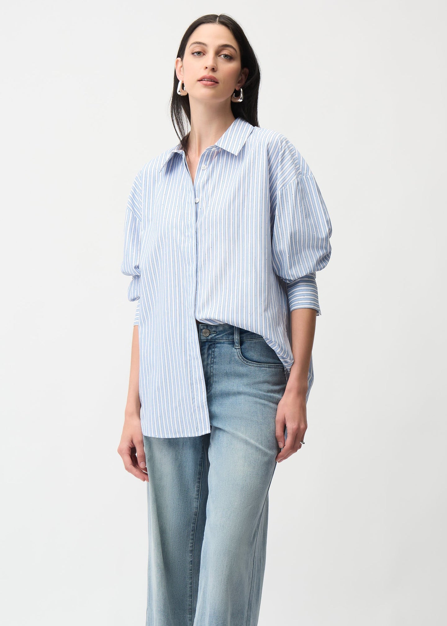 Joseph Ribkoff - Tencel Stripe Print Boxy Blouse