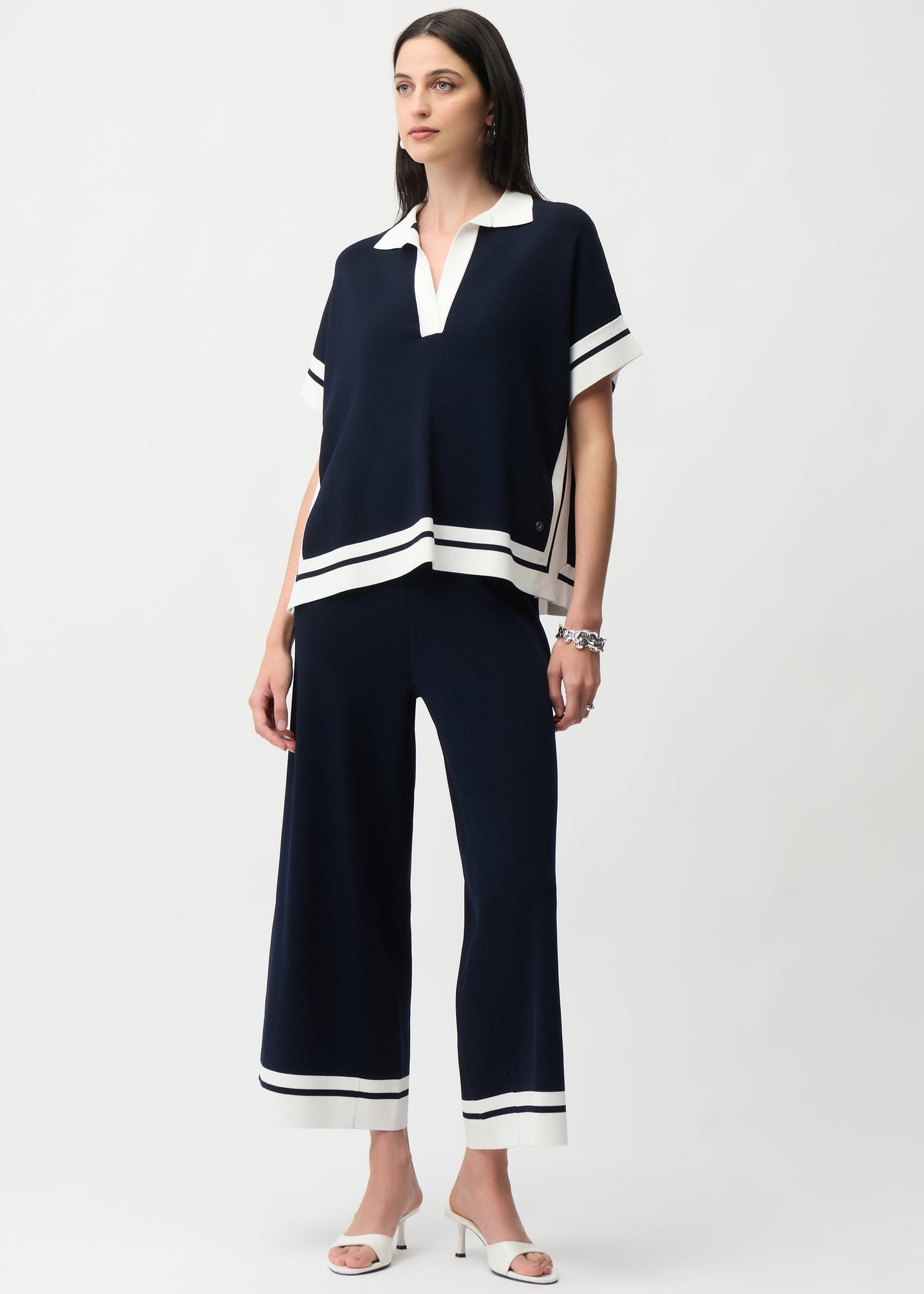 Joseph Ribkoff - Boxy Long Sleeve Sweater With Stripe Detail