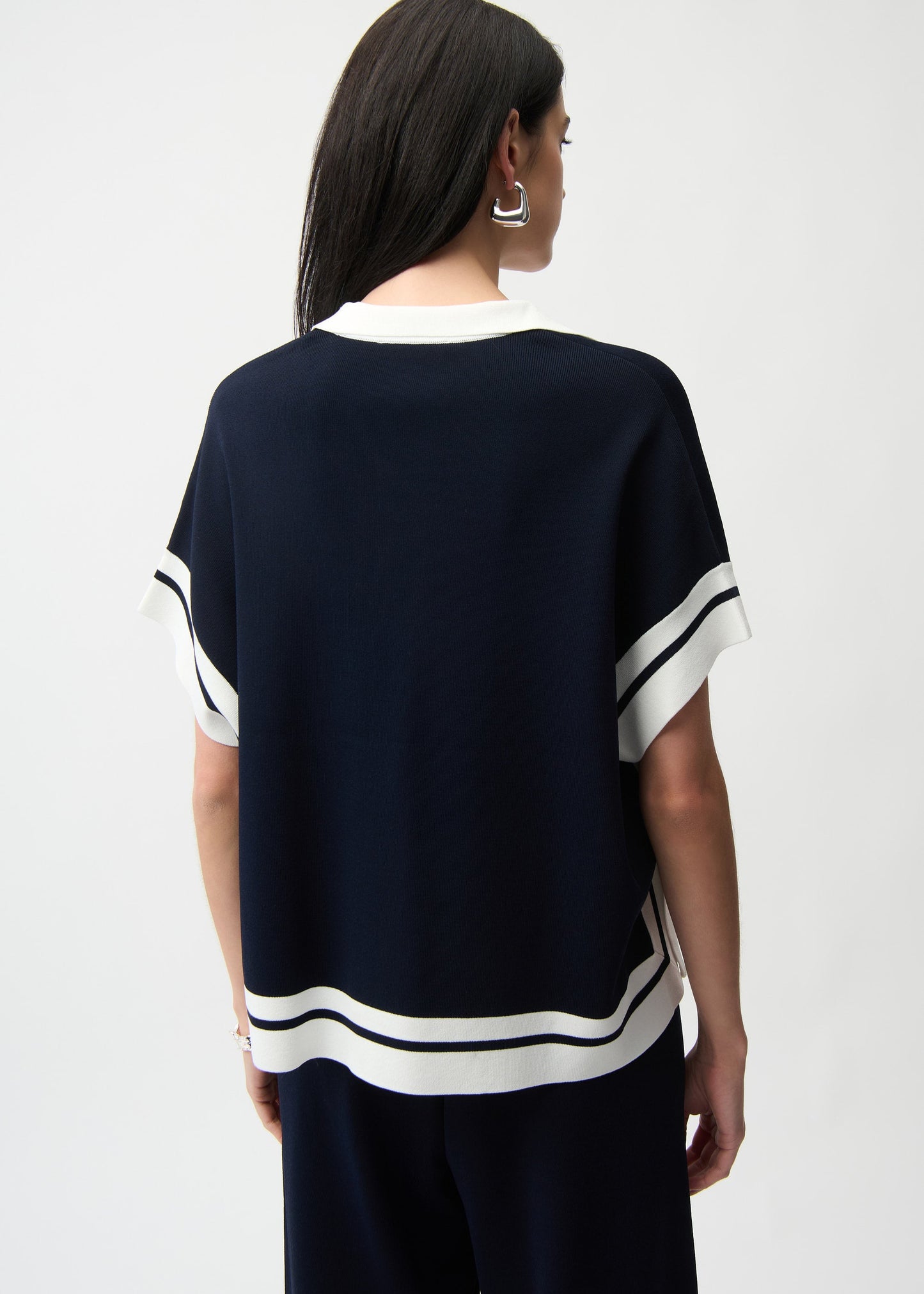 Joseph Ribkoff - Boxy Long Sleeve Sweater With Stripe Detail