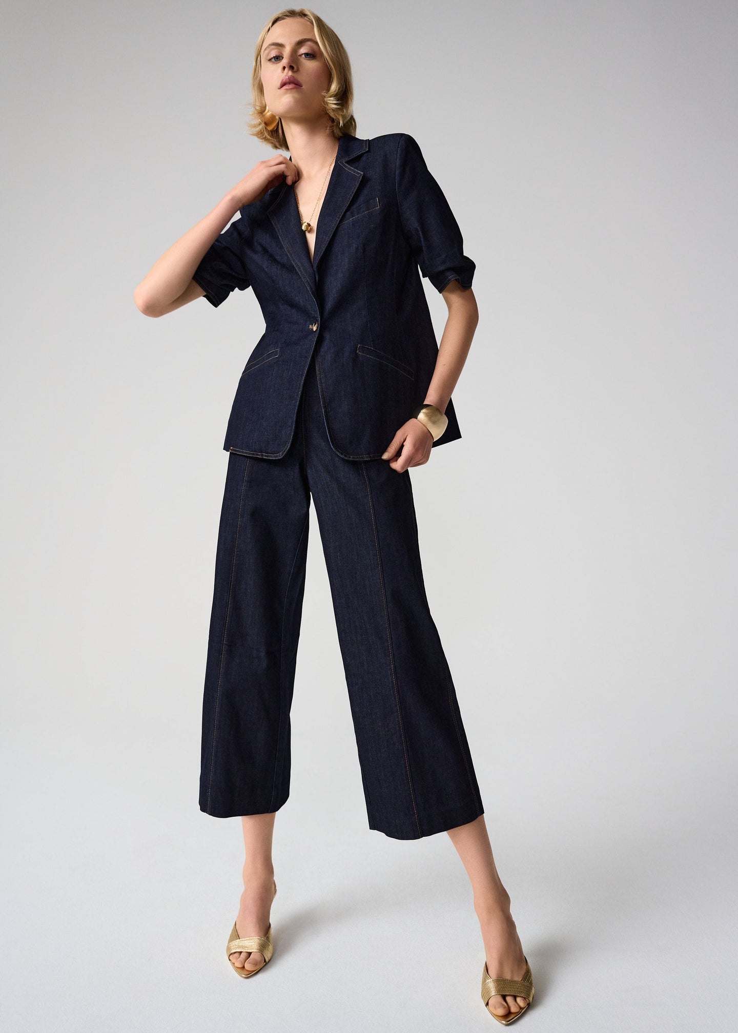 Joseph Ribkoff - Culotte Jeans With Exposed Side Zipper