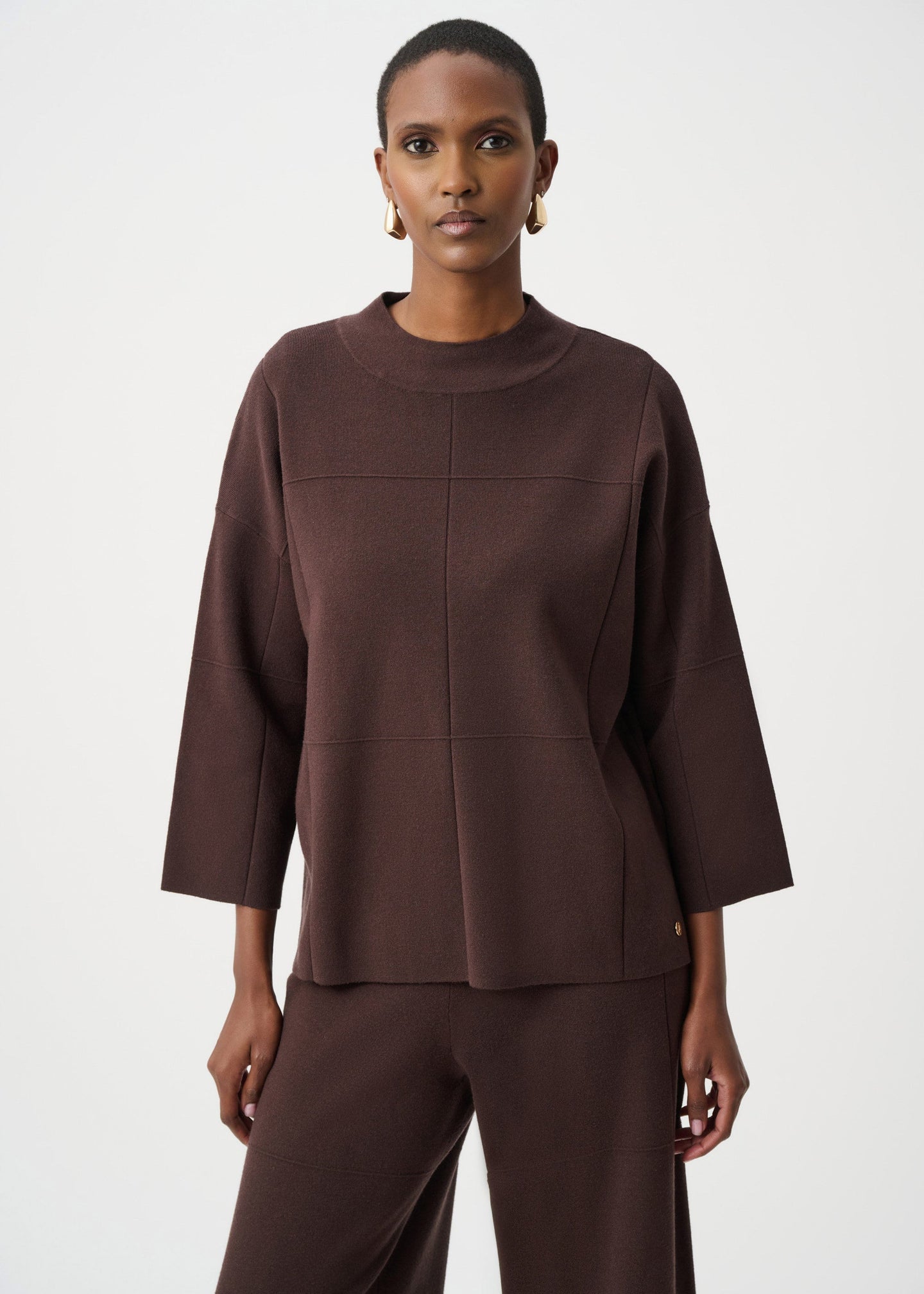 Joseph Ribkoff - Brushed Viscose Straight Sweater with Mock Neck