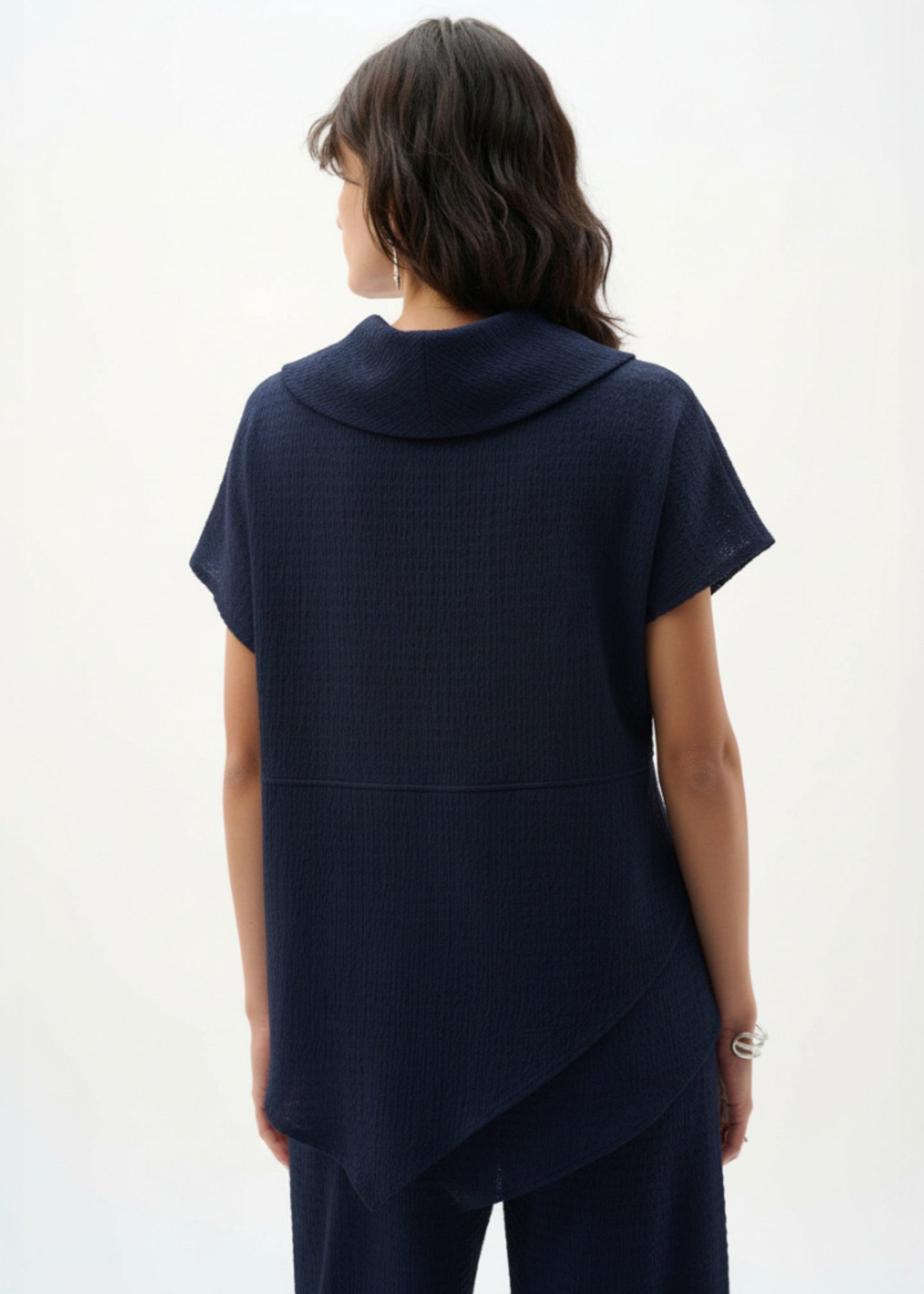 Joseph Ribkoff - Textured Knit Cowl Collar Boxy Top