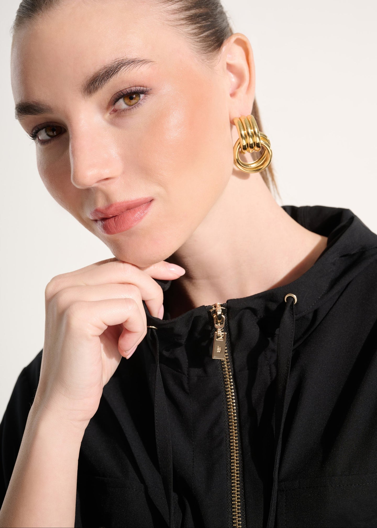 Joseph Ribkoff - Stretch Woven Hooded Boxy Utility Jacket