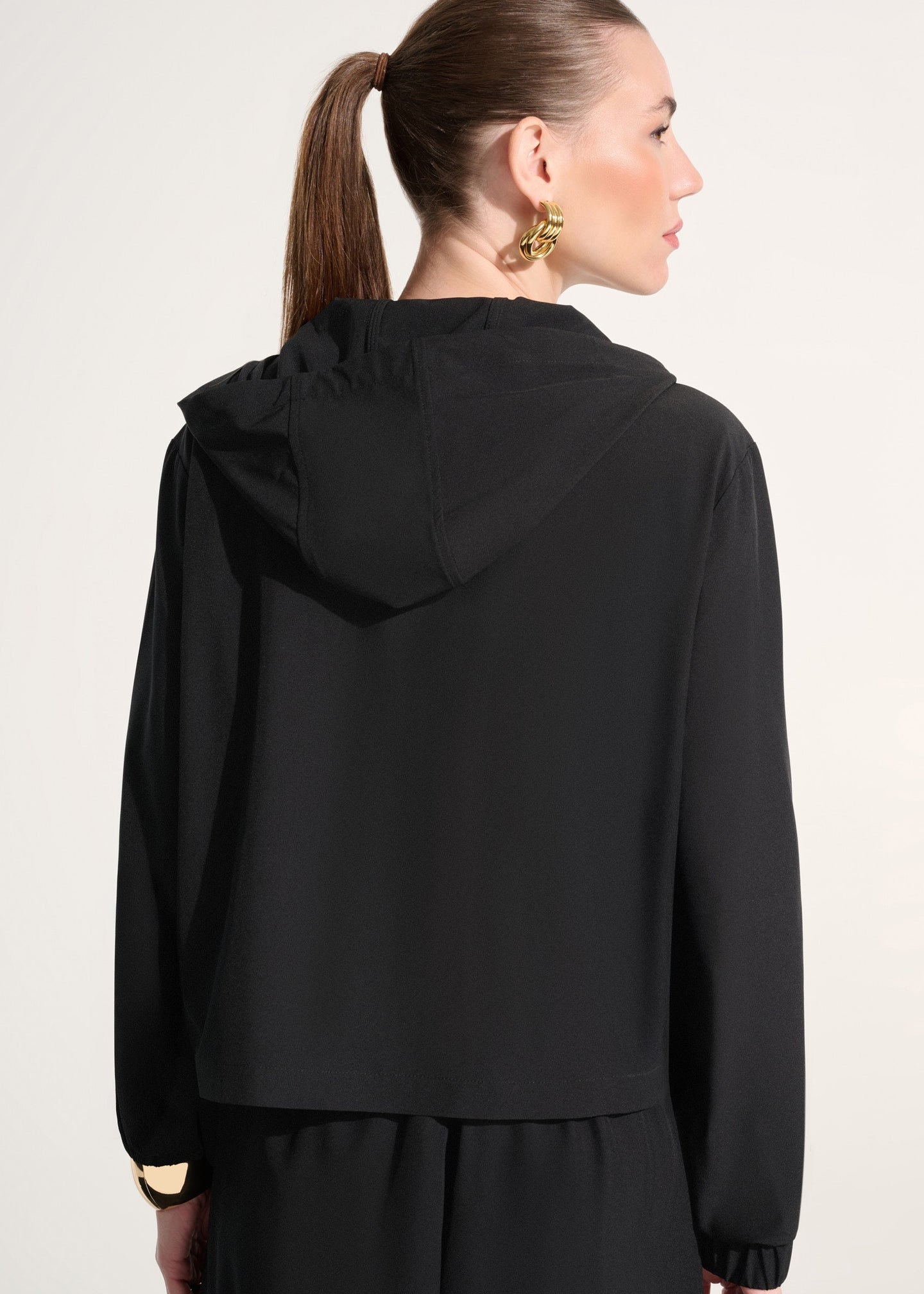 Joseph Ribkoff - Stretch Woven Hooded Boxy Utility Jacket