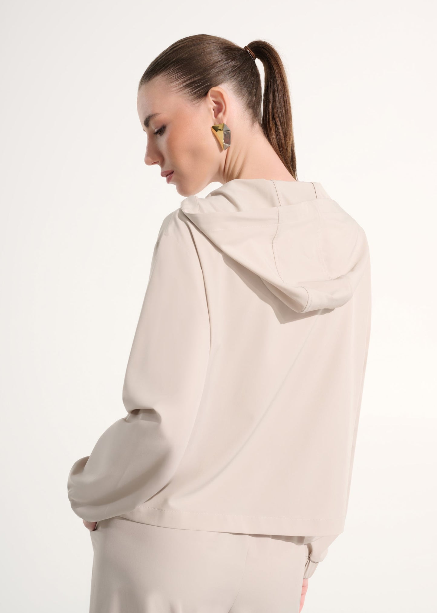 Joseph Ribkoff - Stretch Woven Hooded Boxy Utility Jacket