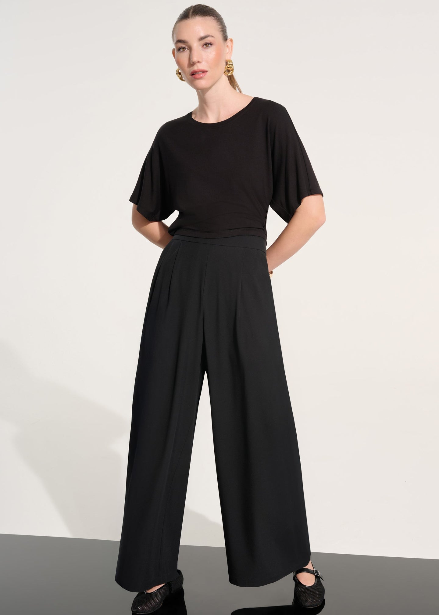 Joseph Ribkoff - Stretch Woven Pull-On Wide Leg Pants