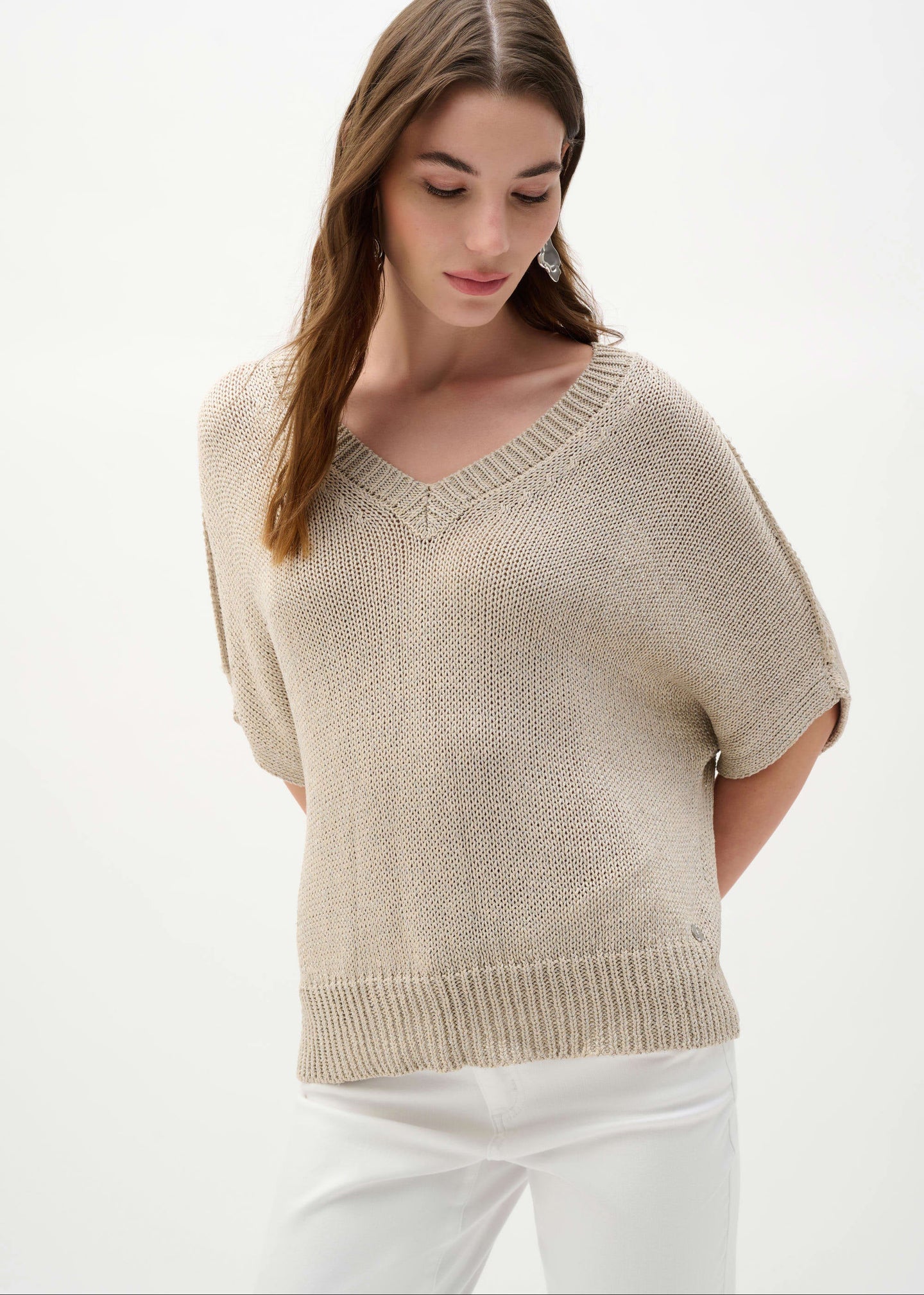 Joseph Ribkoff - Viscose and Lurex Sweater Knit Relaxed Top