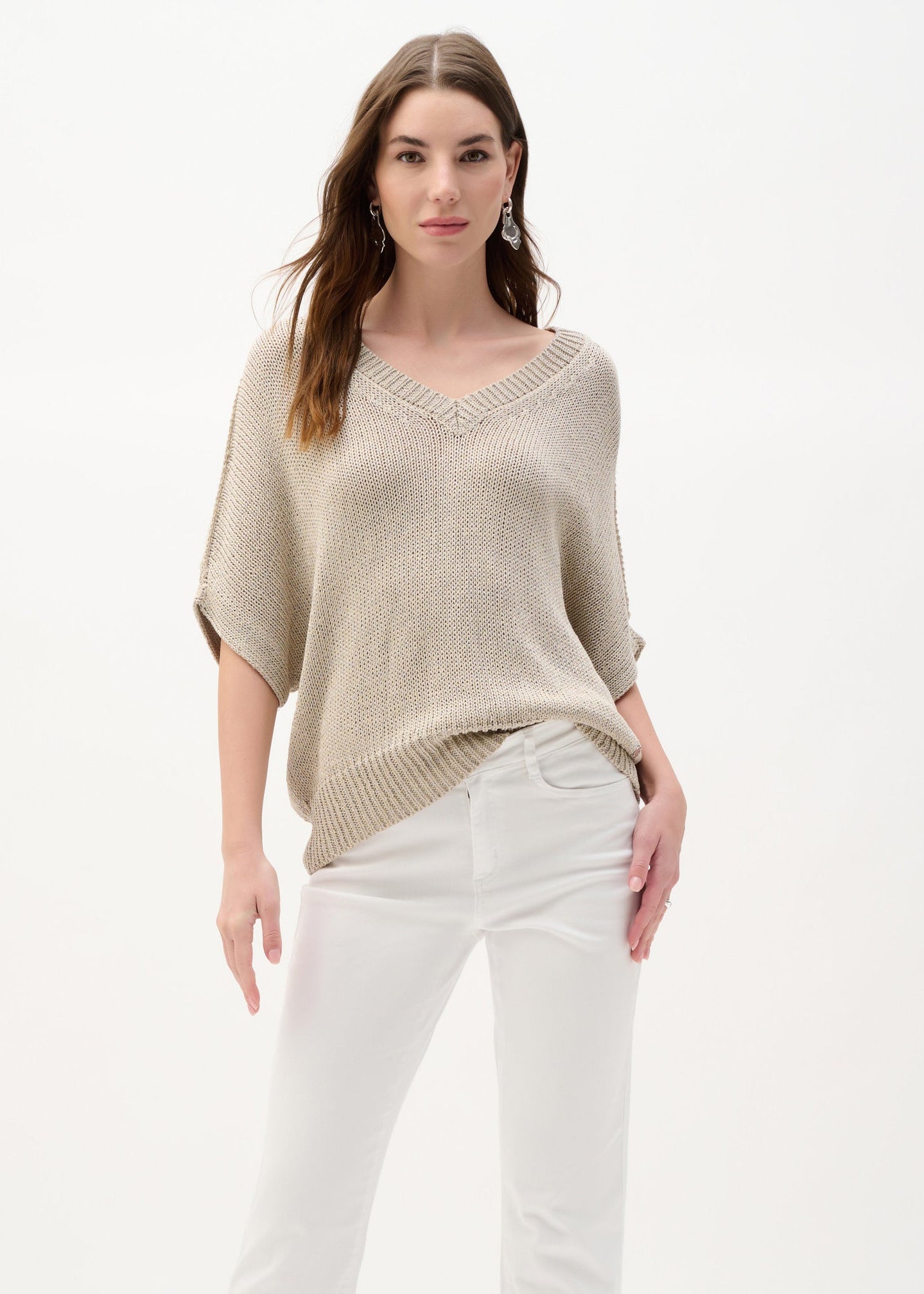 Joseph Ribkoff - Viscose and Lurex Sweater Knit Relaxed Top