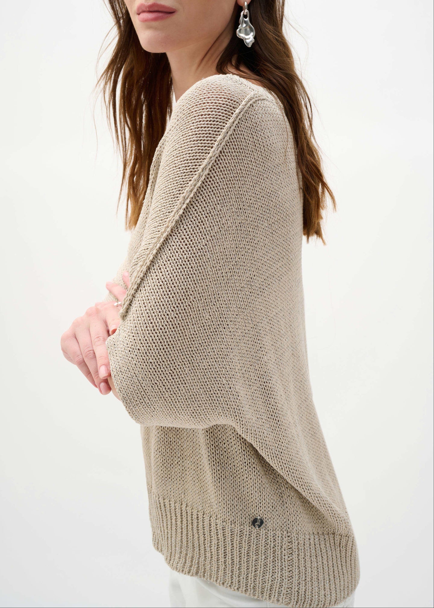 Joseph Ribkoff - Viscose and Lurex Sweater Knit Relaxed Top