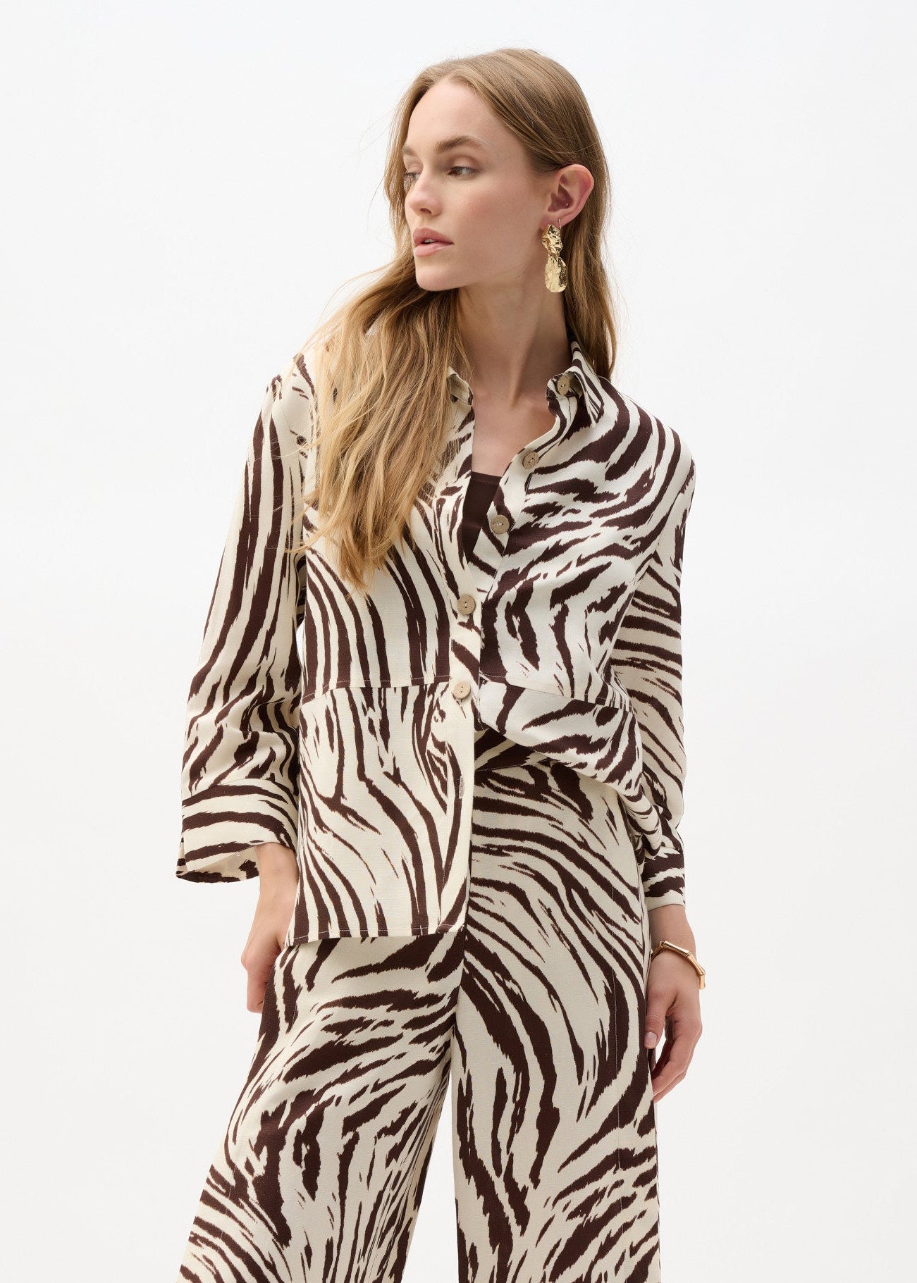 Joseph Ribkoff - Linen Blend Animal Print A-Line Blouse