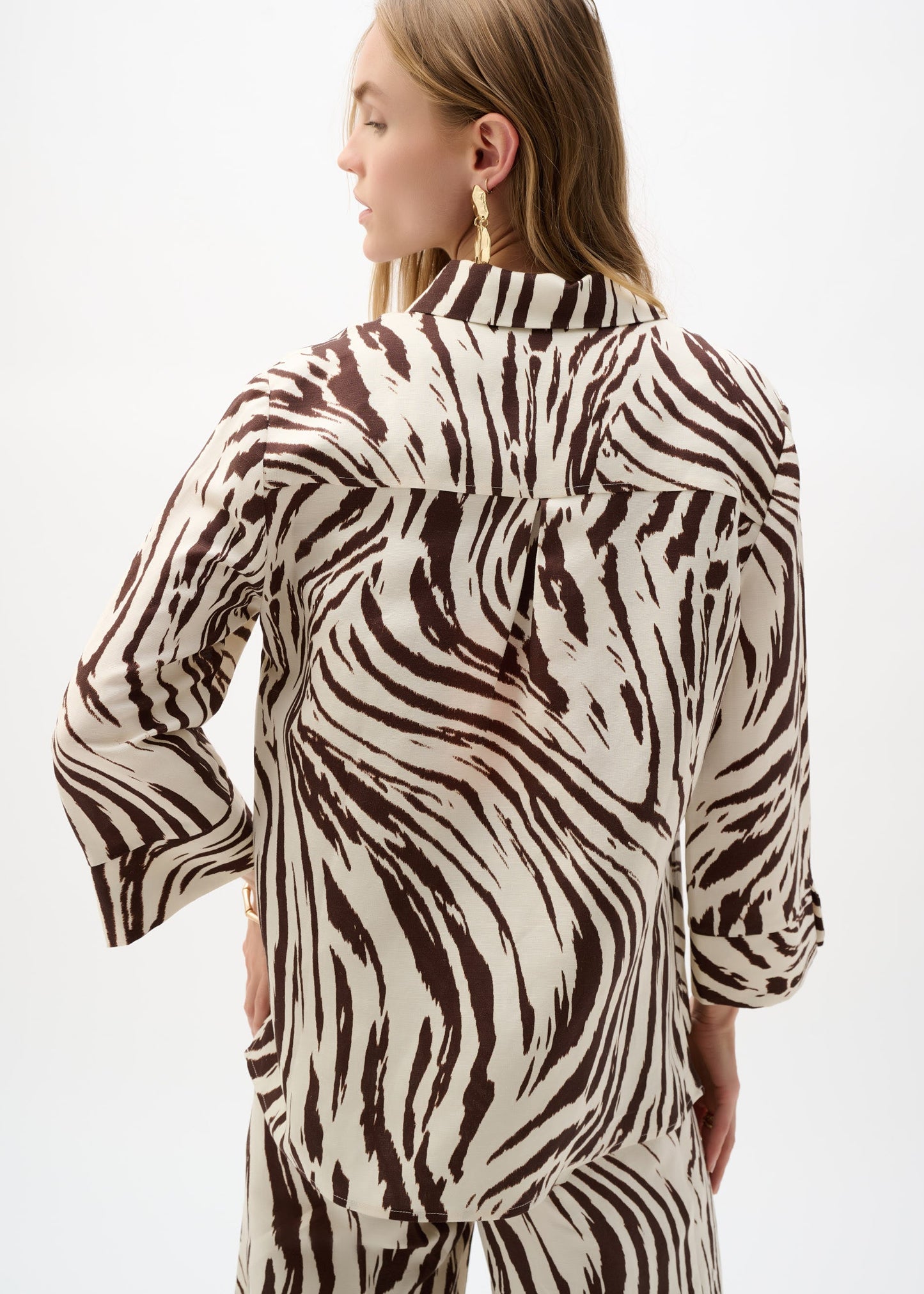 Joseph Ribkoff - Linen Blend Animal Print A-Line Blouse