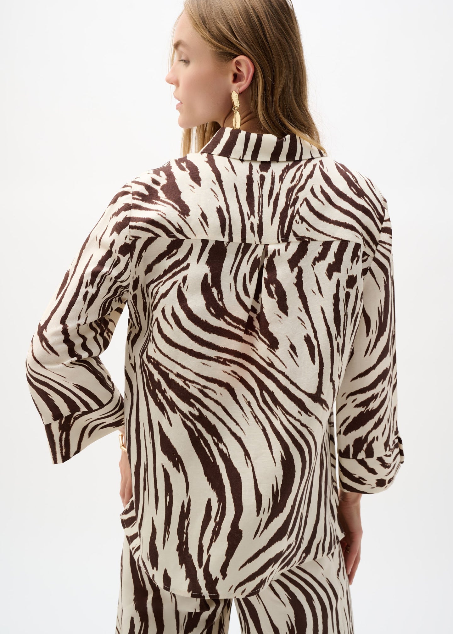 Joseph Ribkoff - Linen Blend Animal Print A-Line Blouse