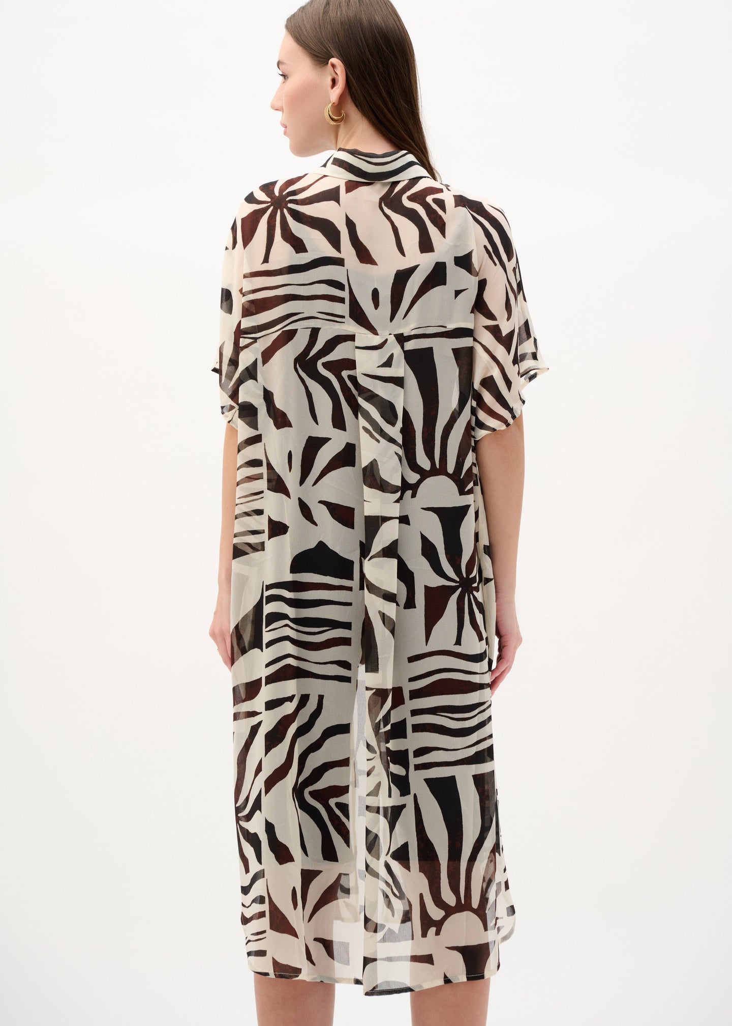 Joseph Ribkoff - Chiffon Tropical Print Straight Blouse