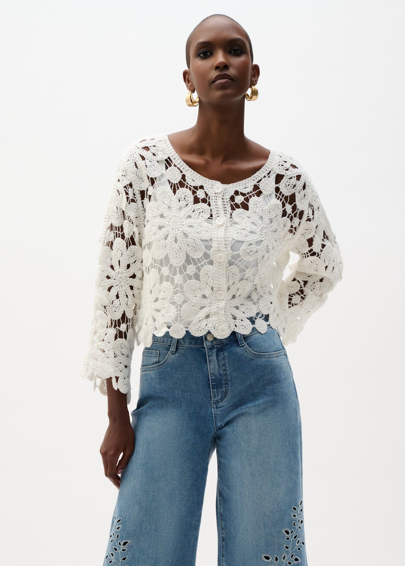 Joseph Ribkoff - Crochet Boxy Cardigan