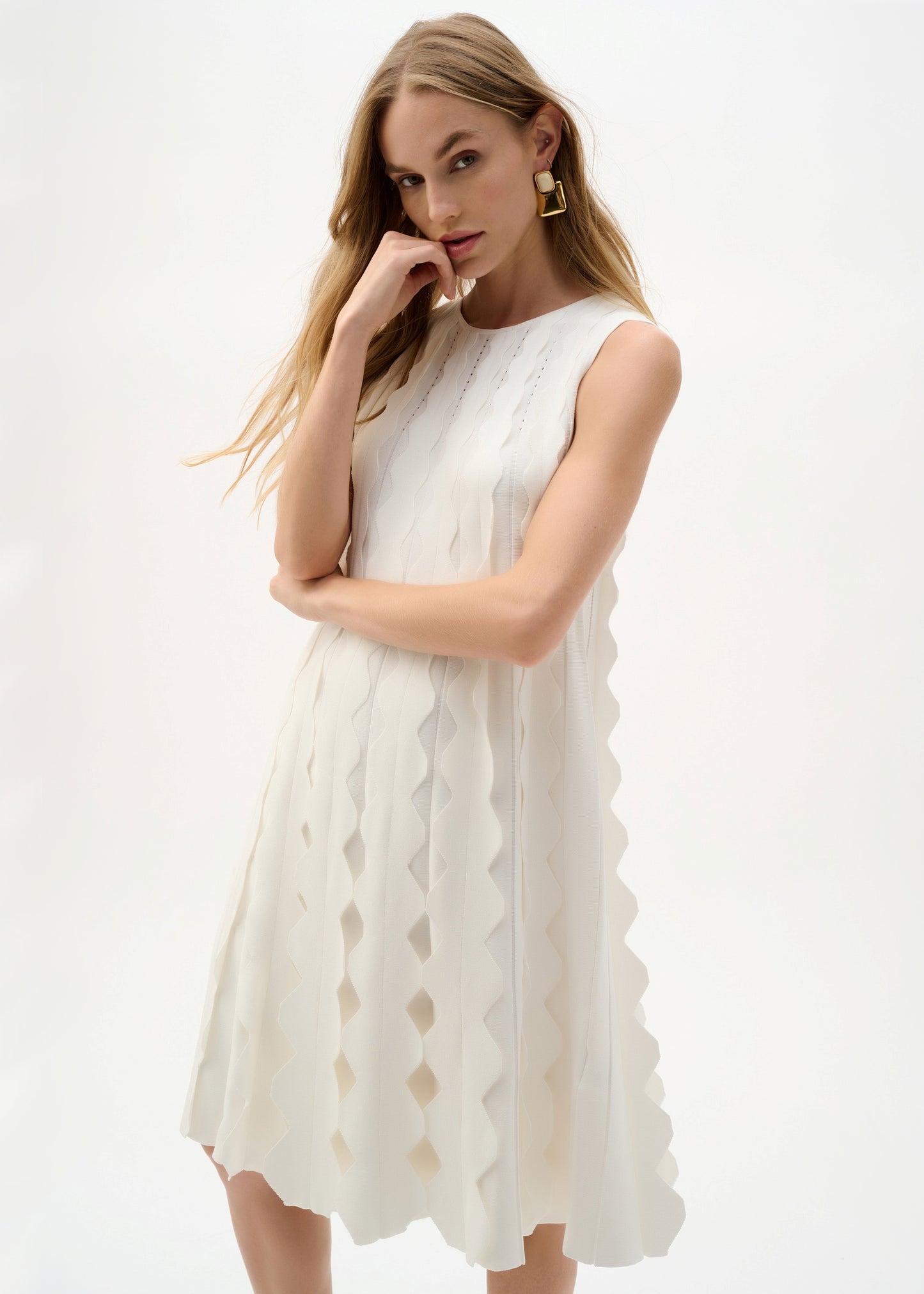 Joseph Ribkoff - Viscose Sweater Knit Sleeveless A-Line Dress