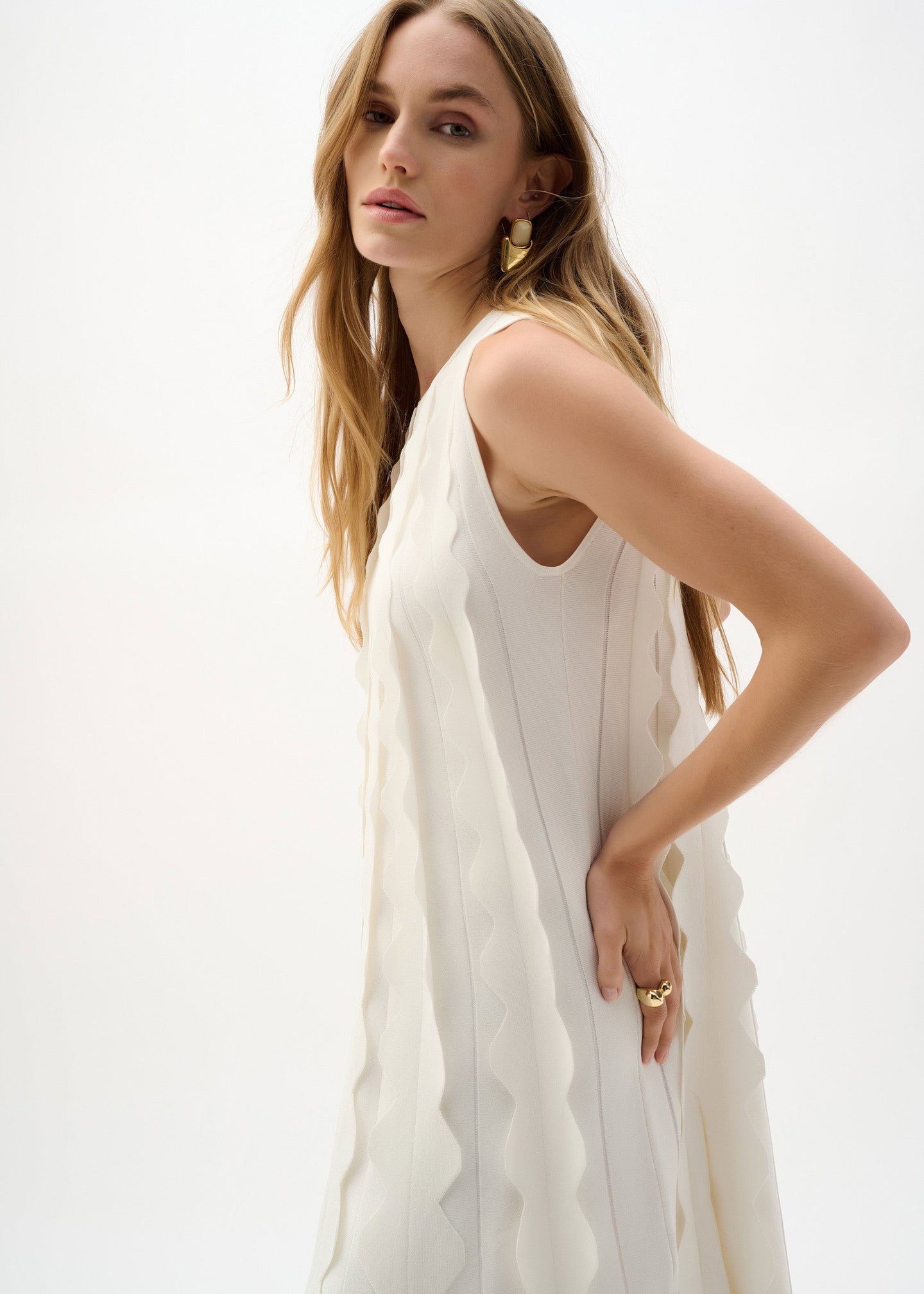 Joseph Ribkoff - Viscose Sweater Knit Sleeveless A-Line Dress