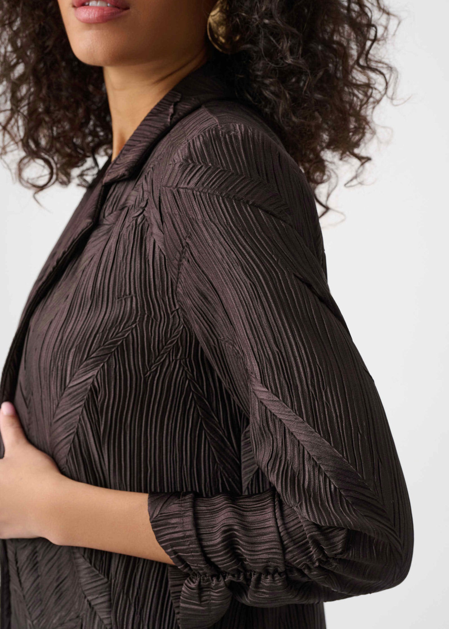 Joseph Ribkoff - Pleated Satin Open Blazer