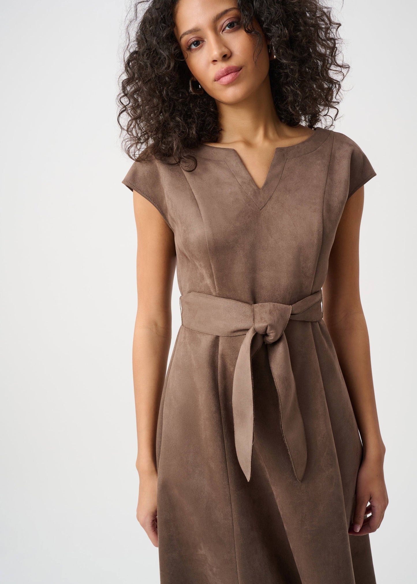 Joseph Ribkoff - Scuba Suede Fit-and-Flare Dress