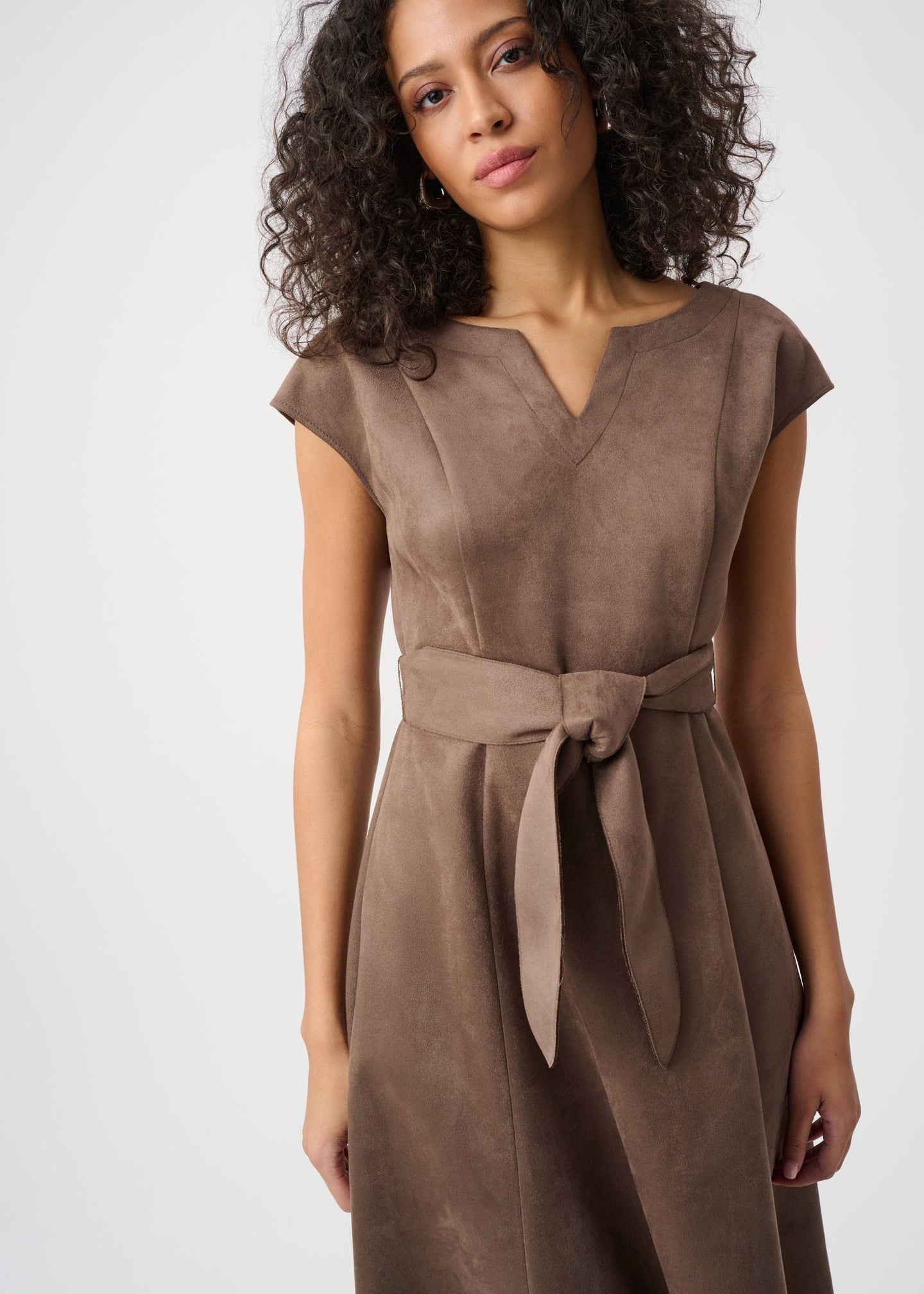 Joseph Ribkoff - Scuba Suede Fit-and-Flare Dress