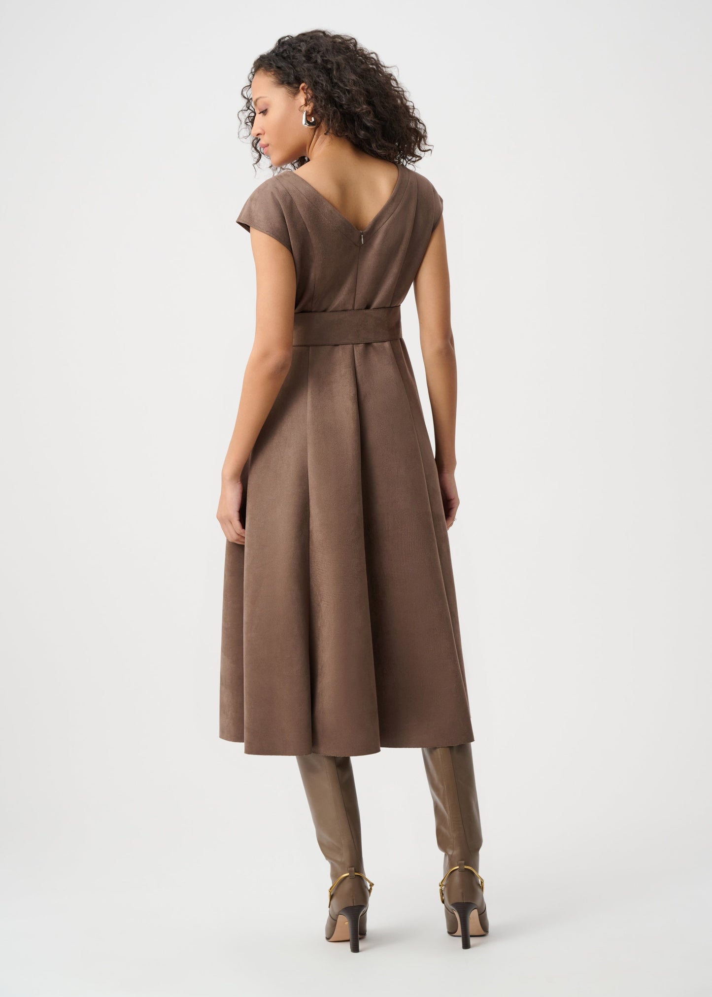 Joseph Ribkoff - Scuba Suede Fit-and-Flare Dress