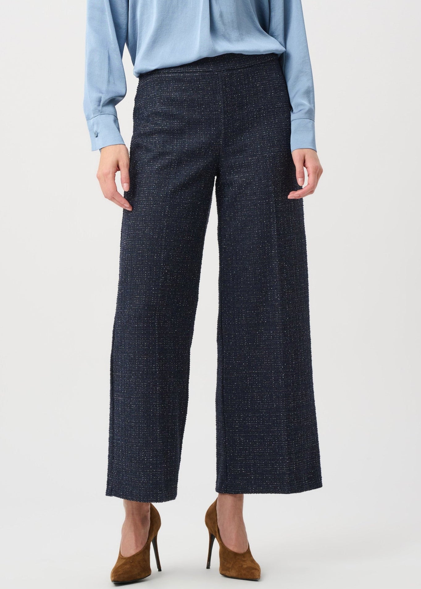 Joseph Ribkoff - Lurex Boucle Wide-Leg Pull-On Pants