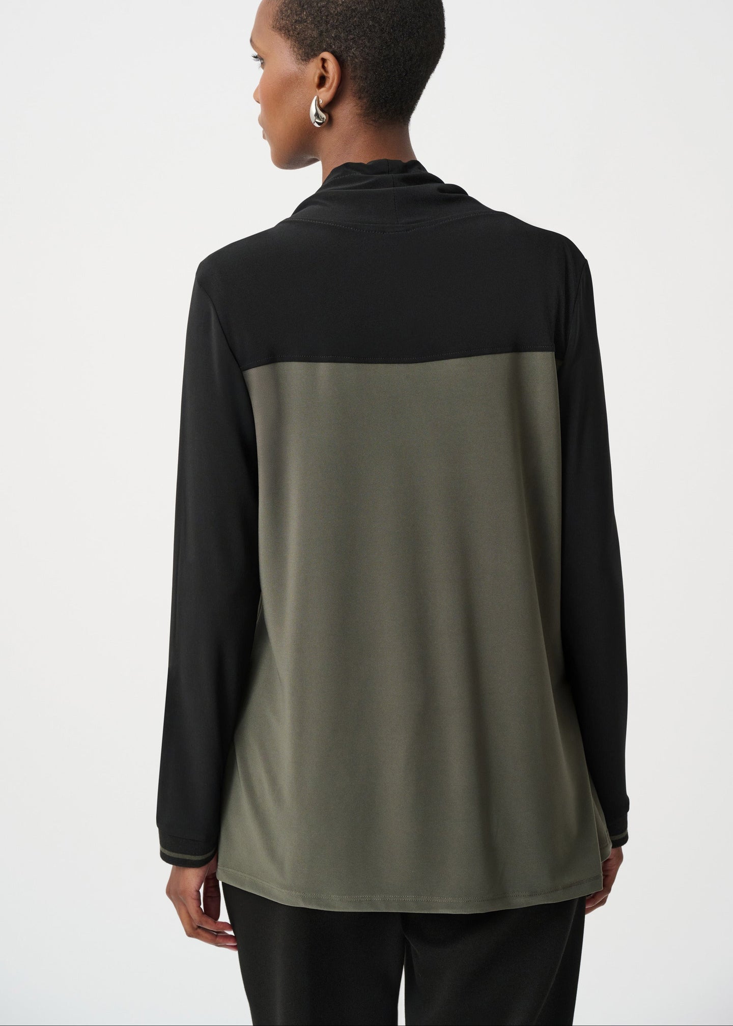 Joseph Ribkoff - Silky Knit Color Block Funnel-Neck Tunic