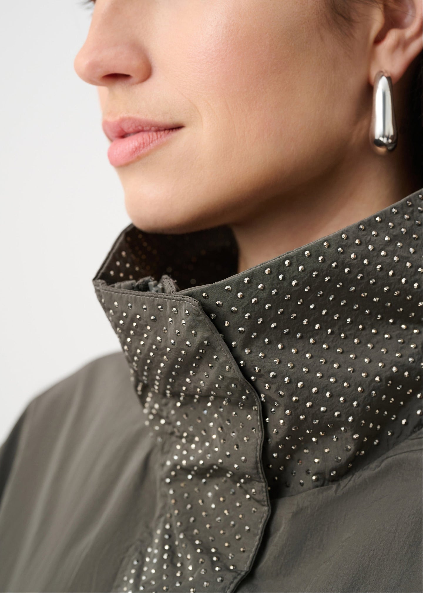 Joseph Ribkoff - Nylon Mock-Neck Embellished Jacket