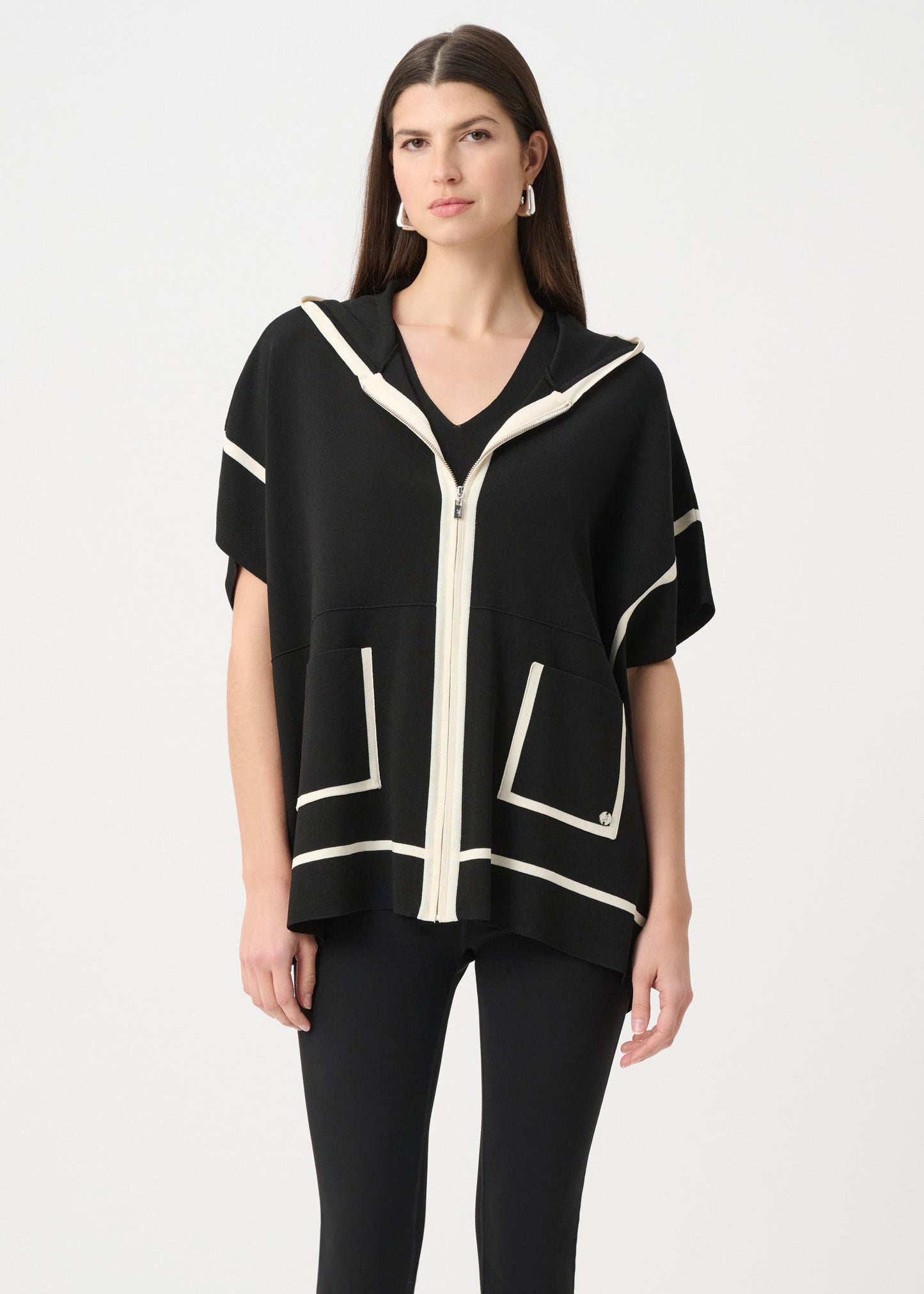 Joseph Ribkoff - Dry Viscose Hooded Boxy Jacket