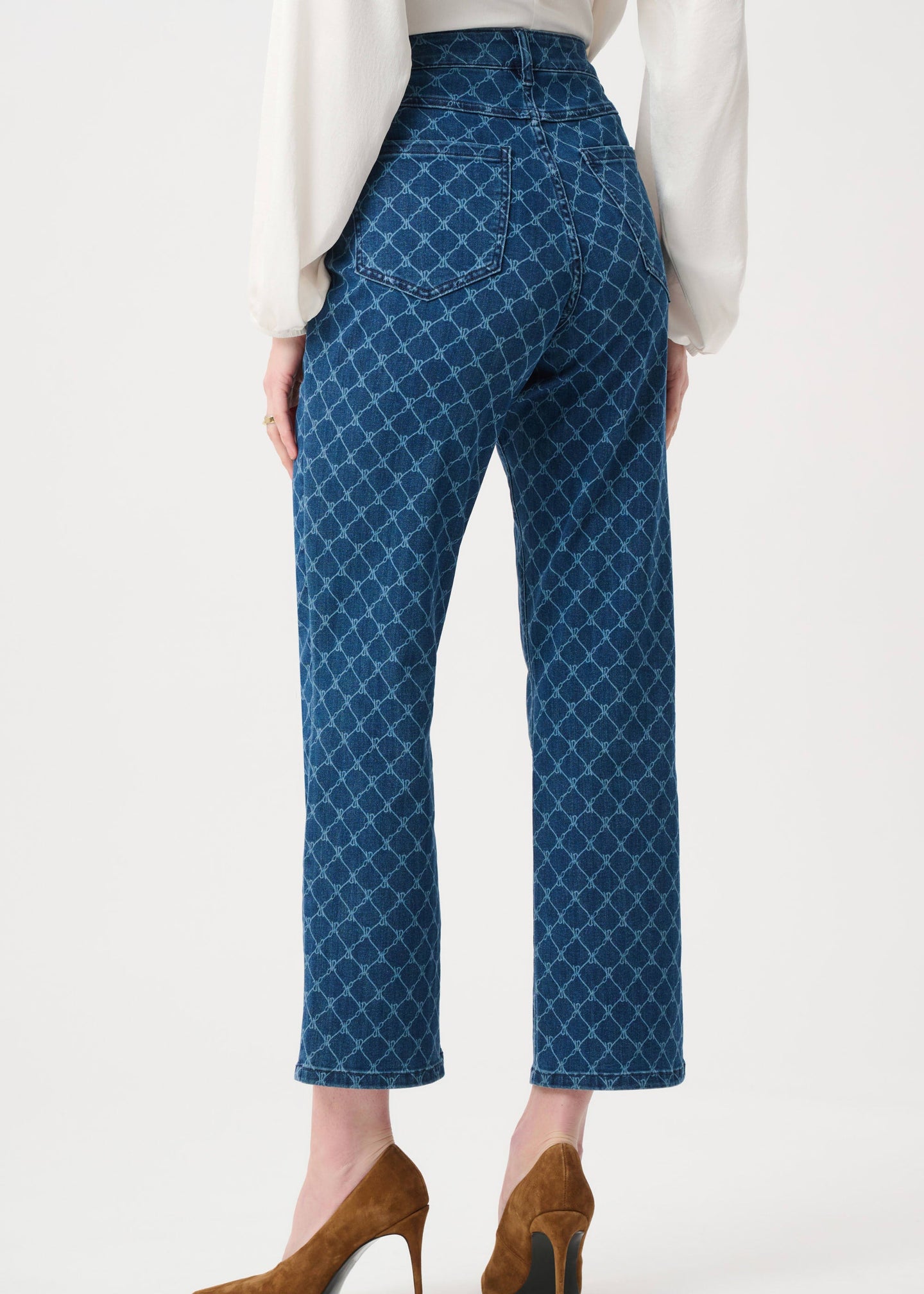 Joseph Ribkoff - Featherweave Denim Strip-Dye Print Straight Classic Jeans