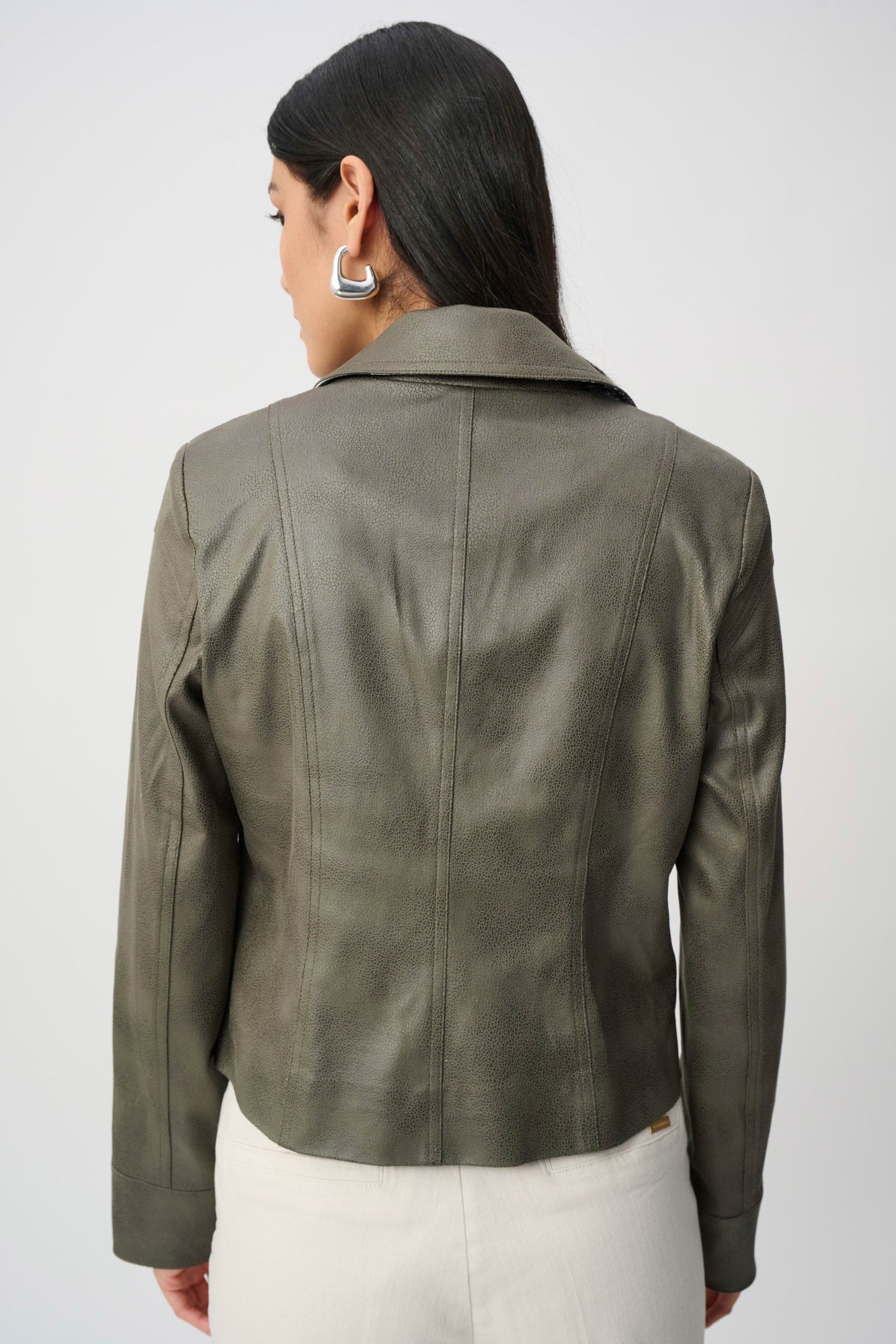 Joseph Ribkoff - Foiled Faux Suede Fitted Jacket
