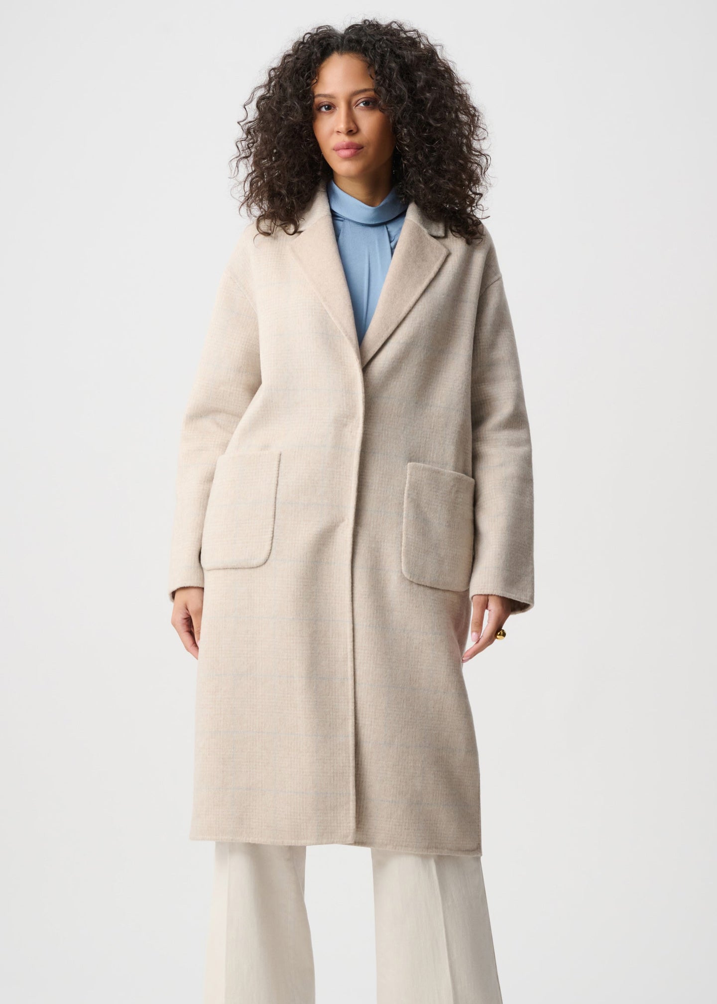 Joseph Ribkoff - Wool Blend Plaid Reversible Boxy Coat