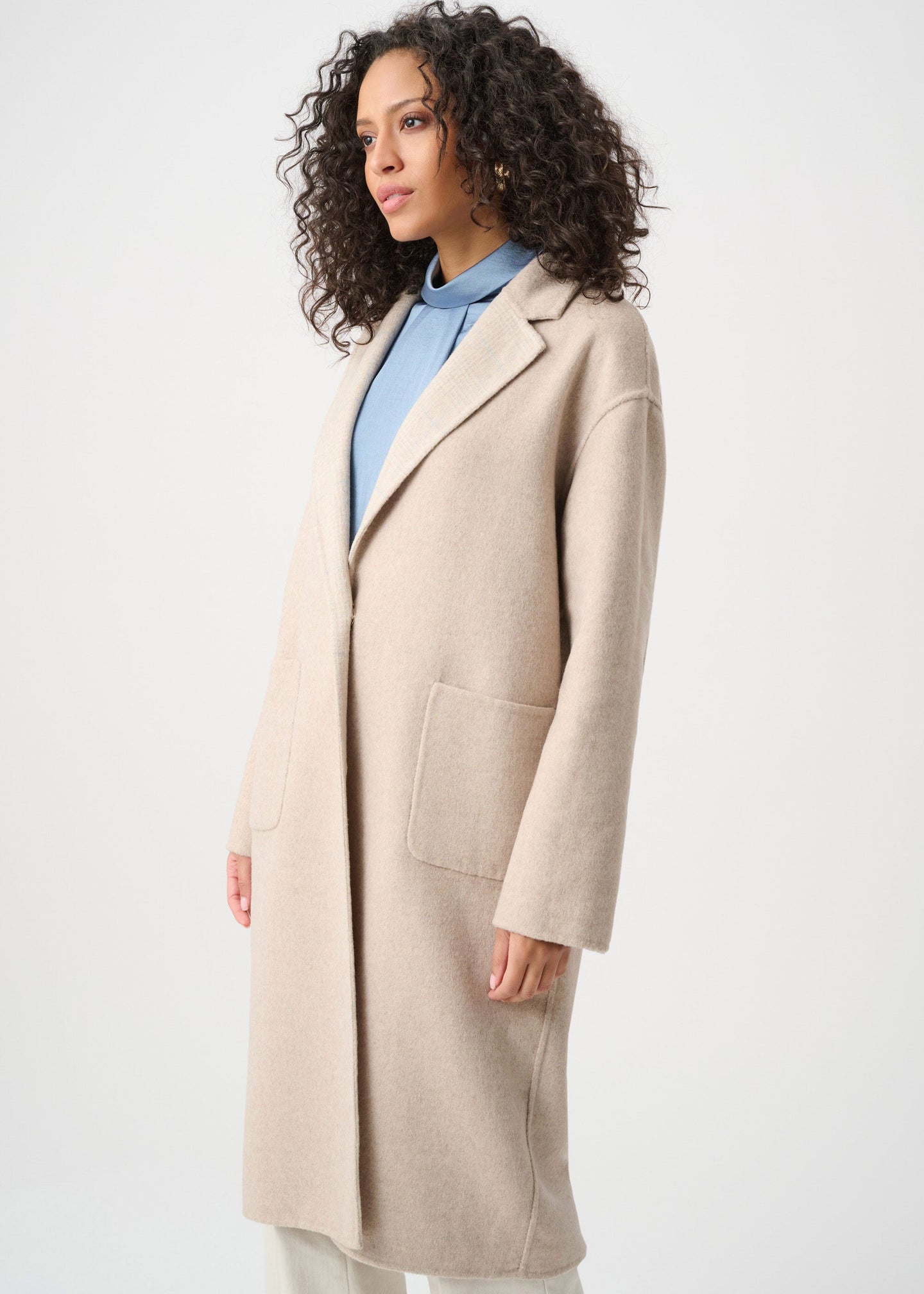 Joseph Ribkoff - Wool Blend Plaid Reversible Boxy Coat