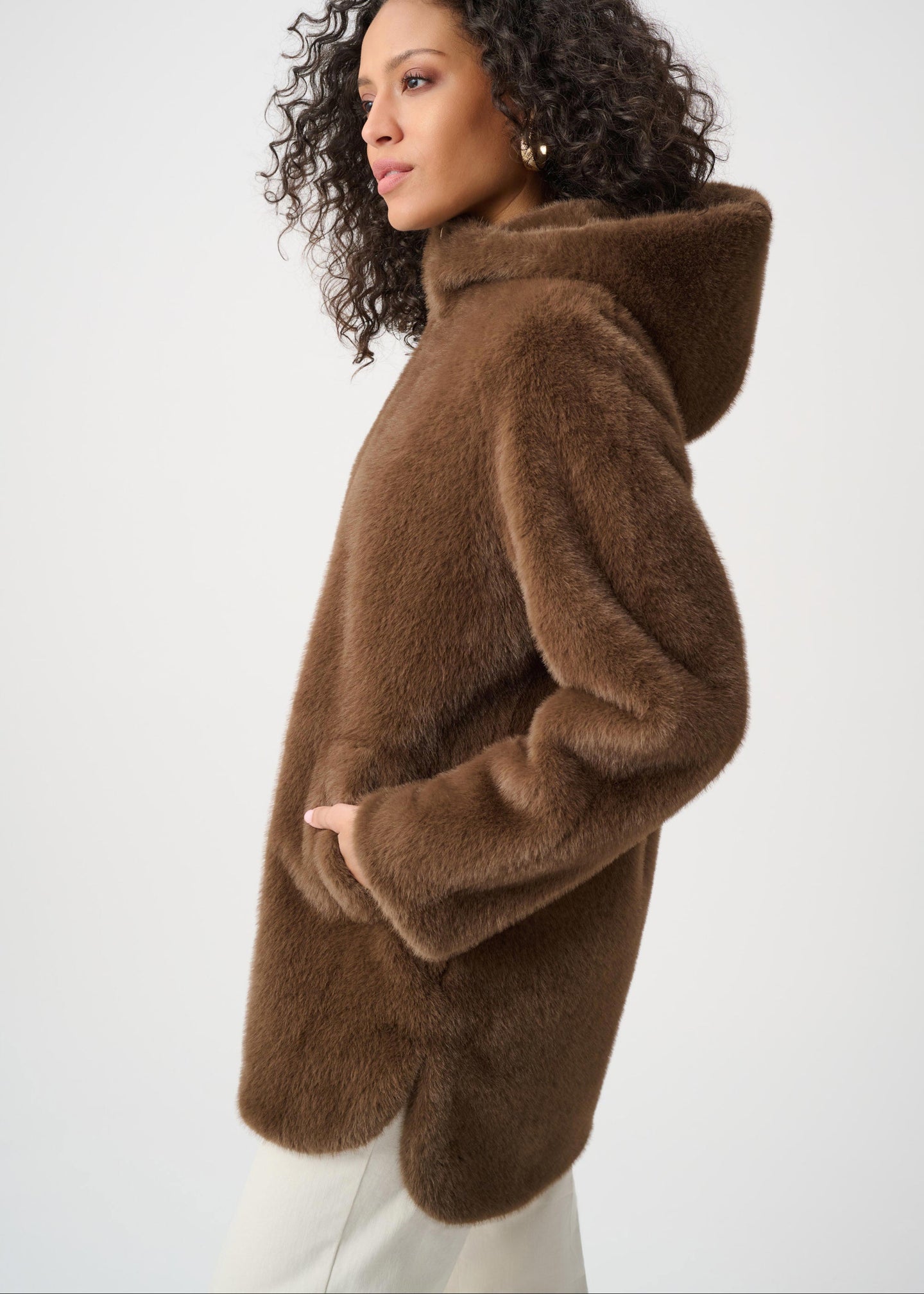 Joseph Ribkoff - Faux Fur Hooded Coat