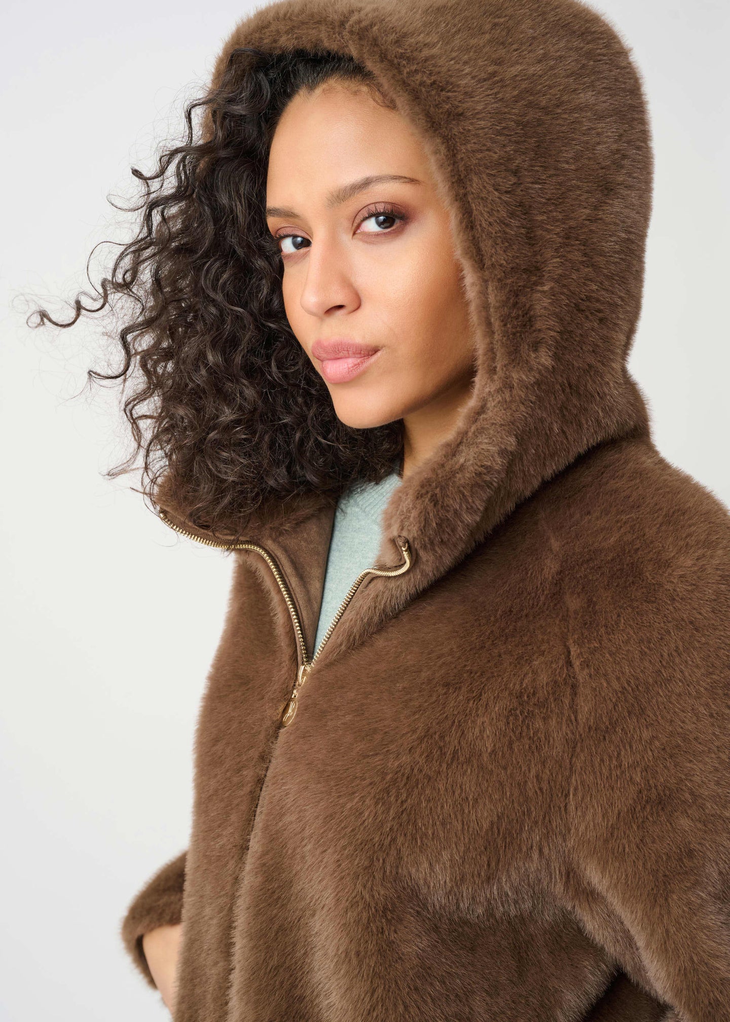 Joseph Ribkoff - Faux Fur Hooded Coat