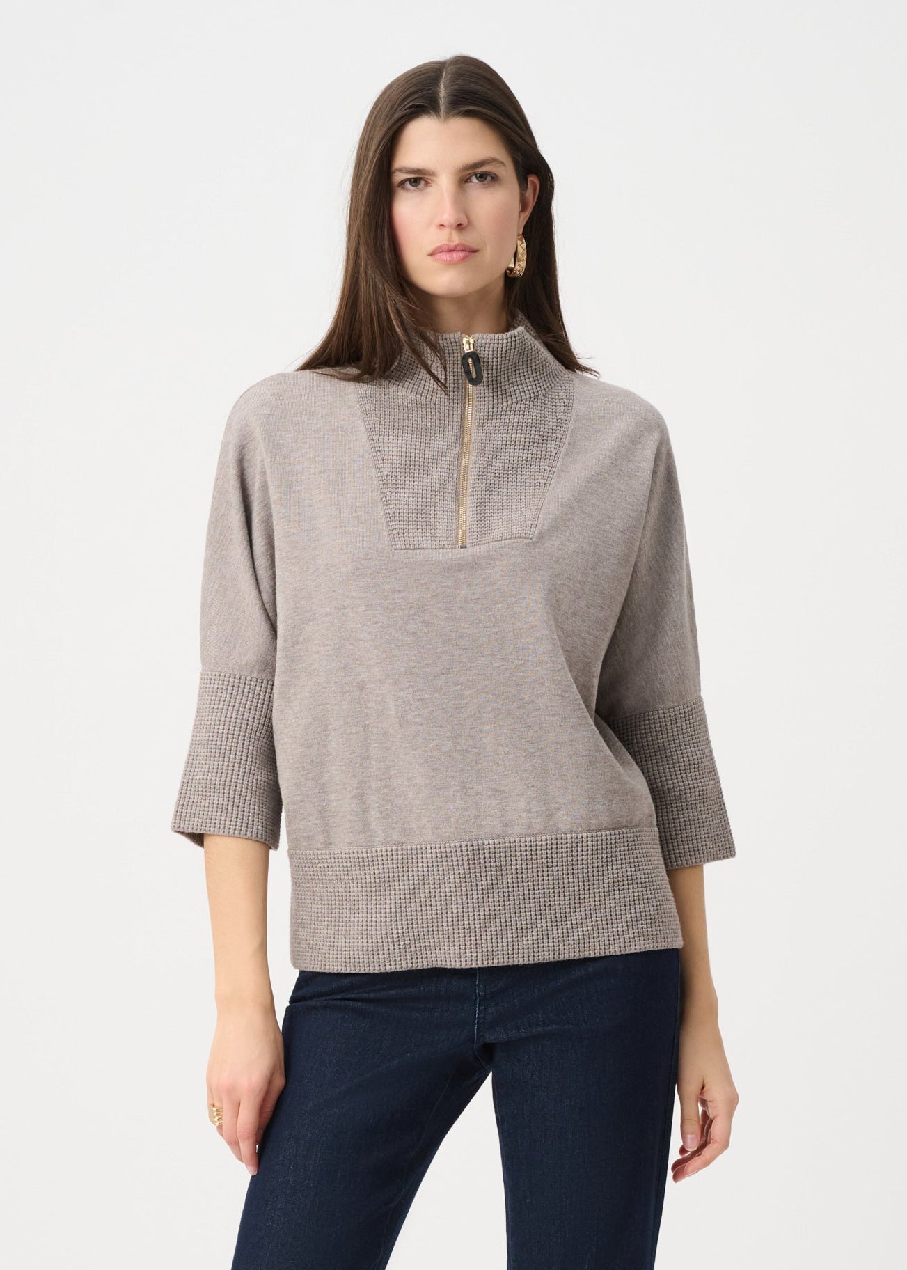 Joseph Ribkoff - Brushed Viscose And Nylon Funnel-Neck Sweater