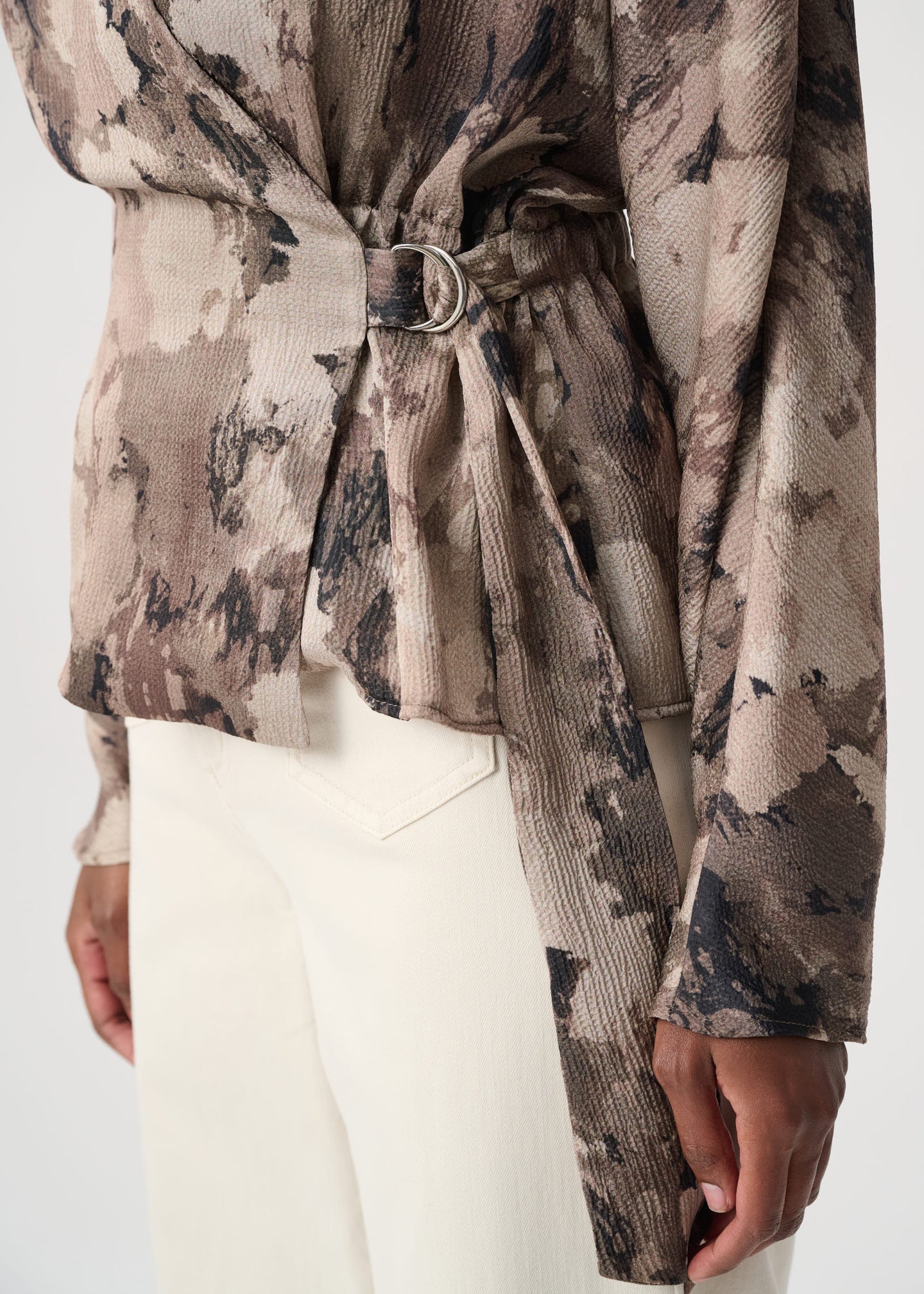 Joseph Ribkoff - Abstract Print Satin Wrap Top