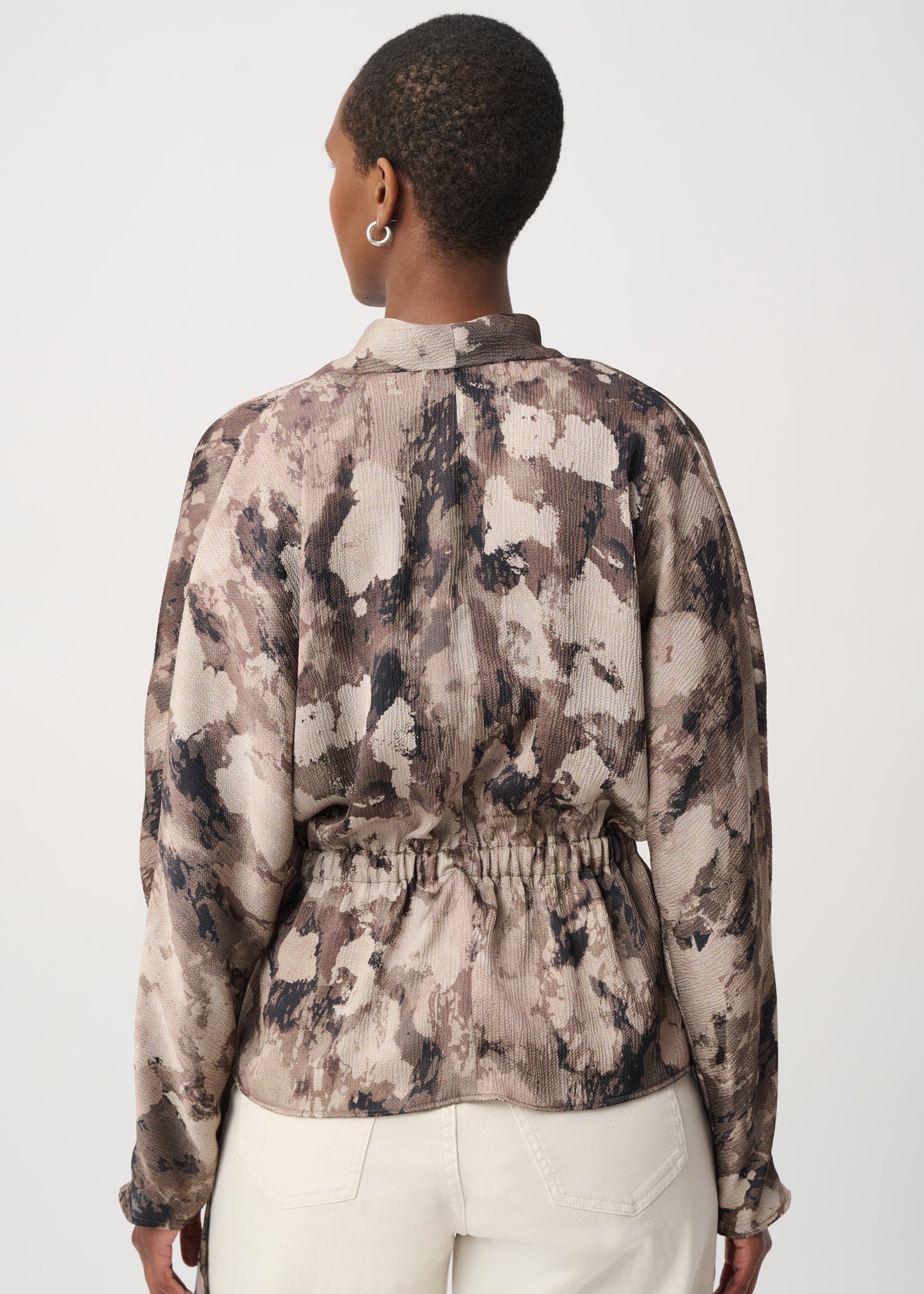 Joseph Ribkoff - Abstract Print Satin Wrap Top