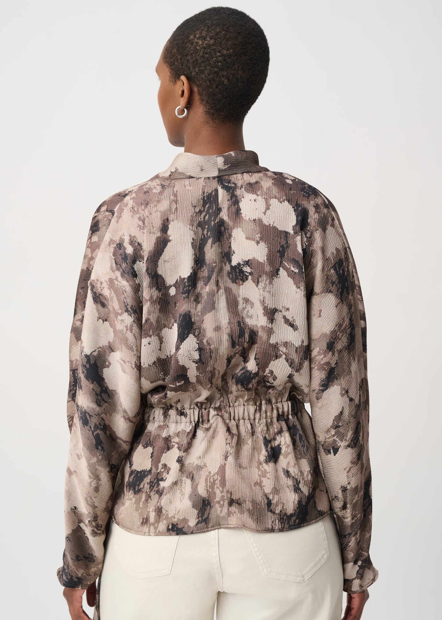 Joseph Ribkoff - Abstract Print Satin Wrap Top