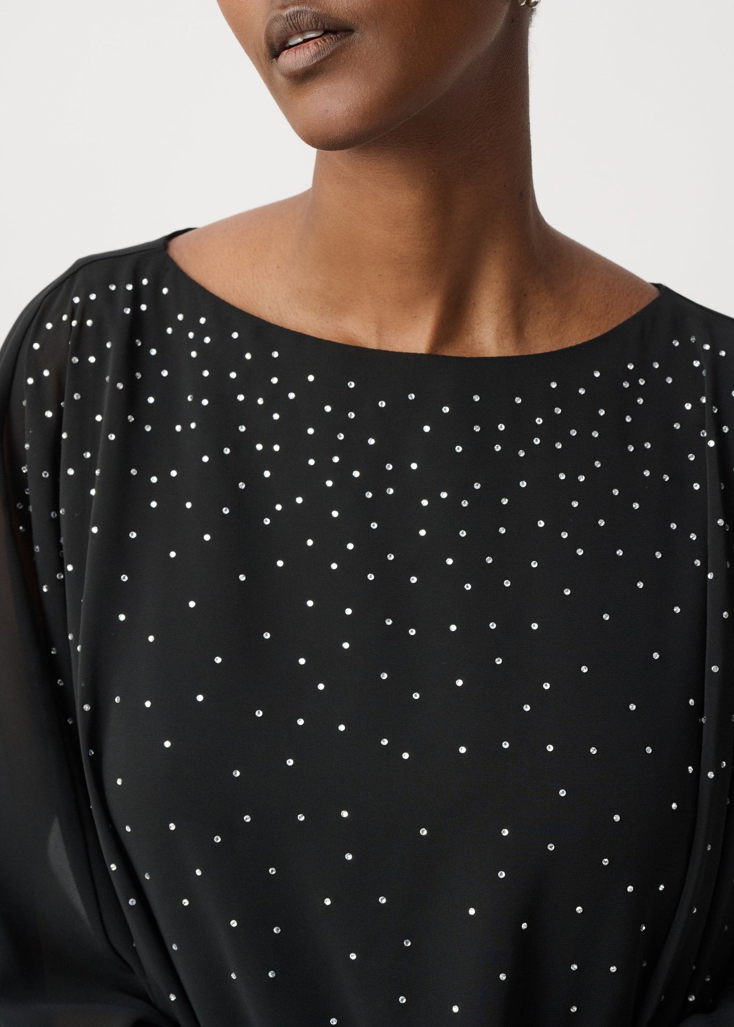 Joseph Ribkoff - Rhinestone-Embellished Chiffon Poncho