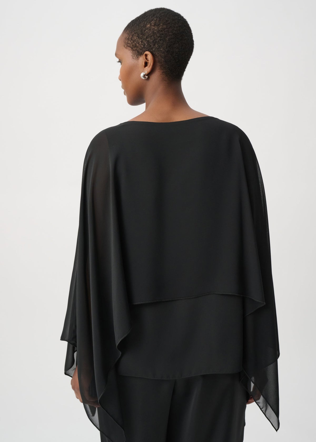 Joseph Ribkoff - Rhinestone-Embellished Chiffon Poncho
